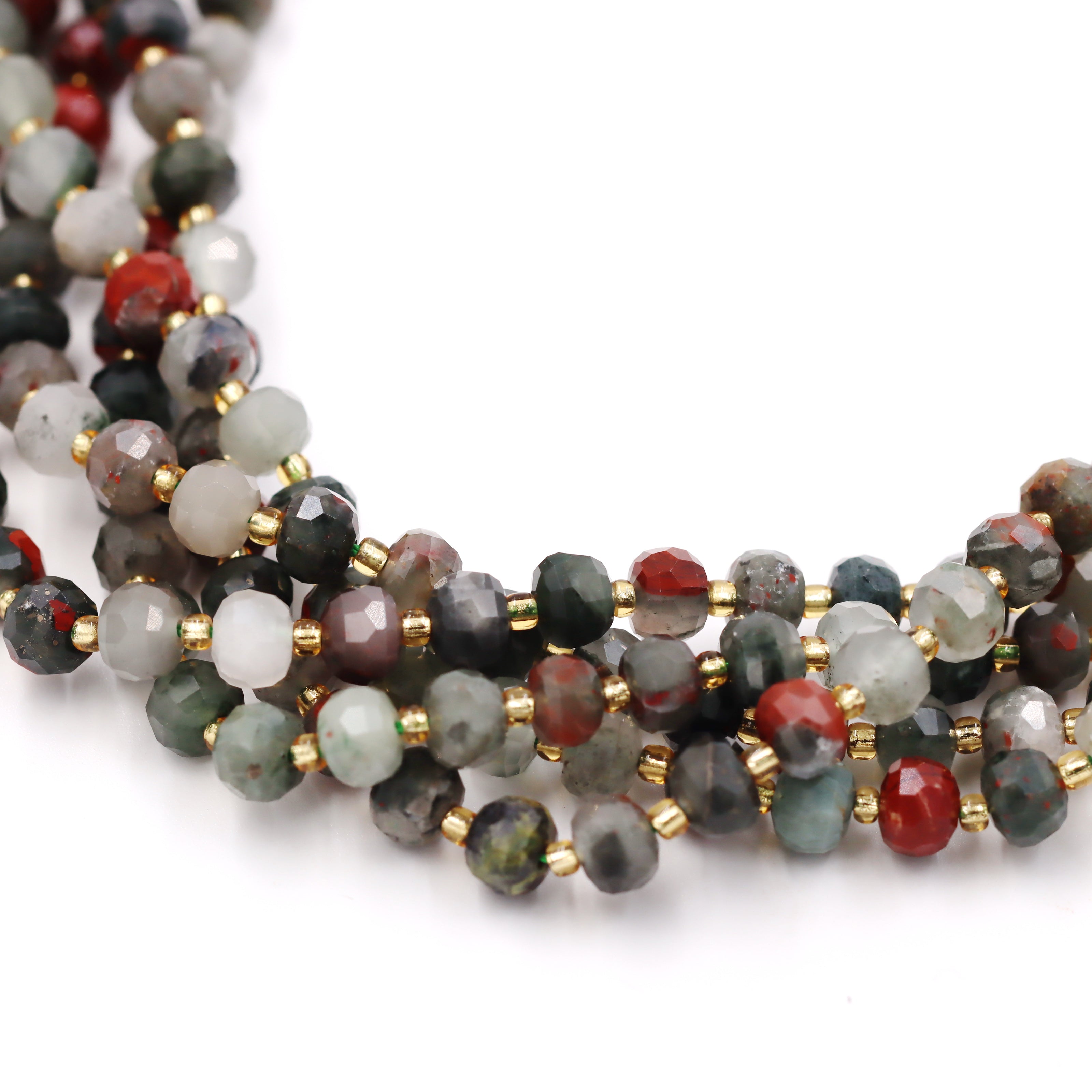 Malahill faceted rondelle gemstone for jewelry making, sold per bag 5 strands inside, African Bloodstone beads