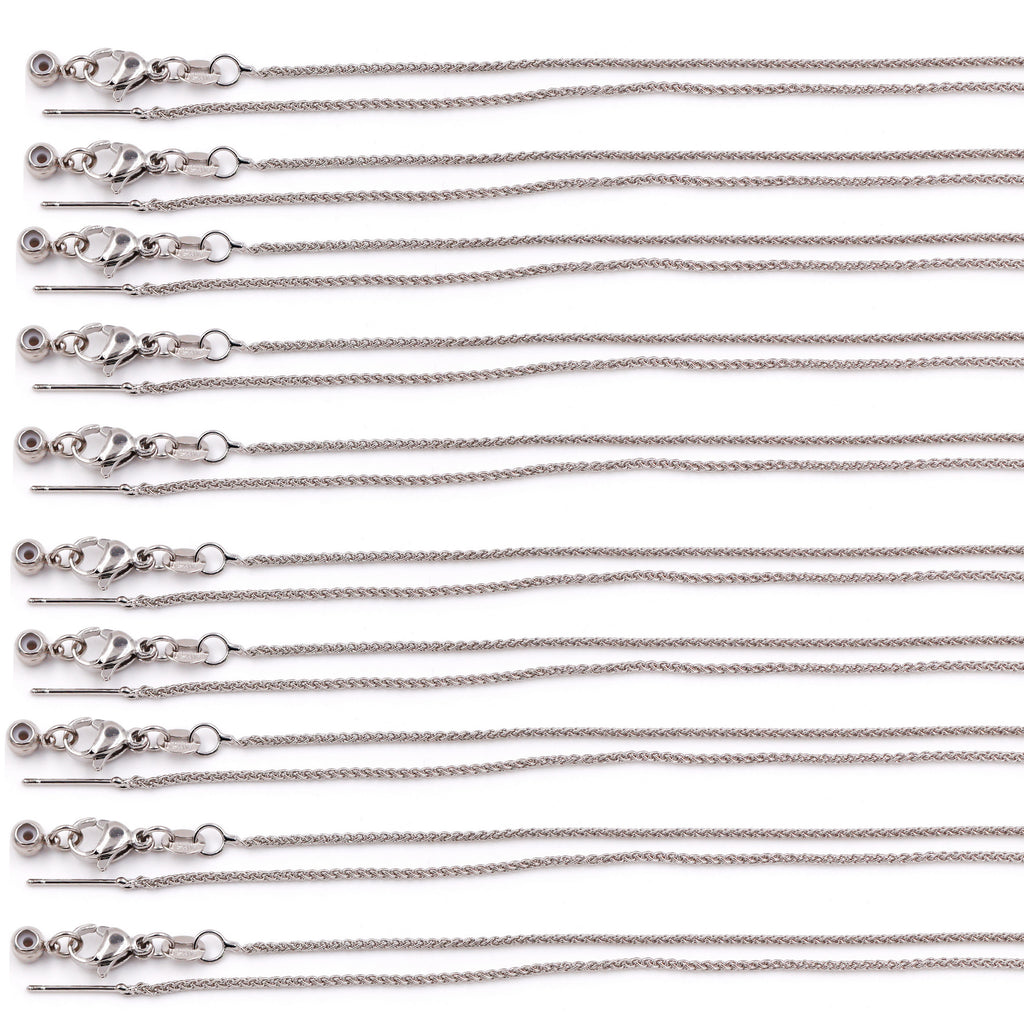 Malahill excellent quality jewelry findings chains for jewelry necklace making, 1.5mm*45cm rope chain with omnipotent clasp, sold 10 pieces per box