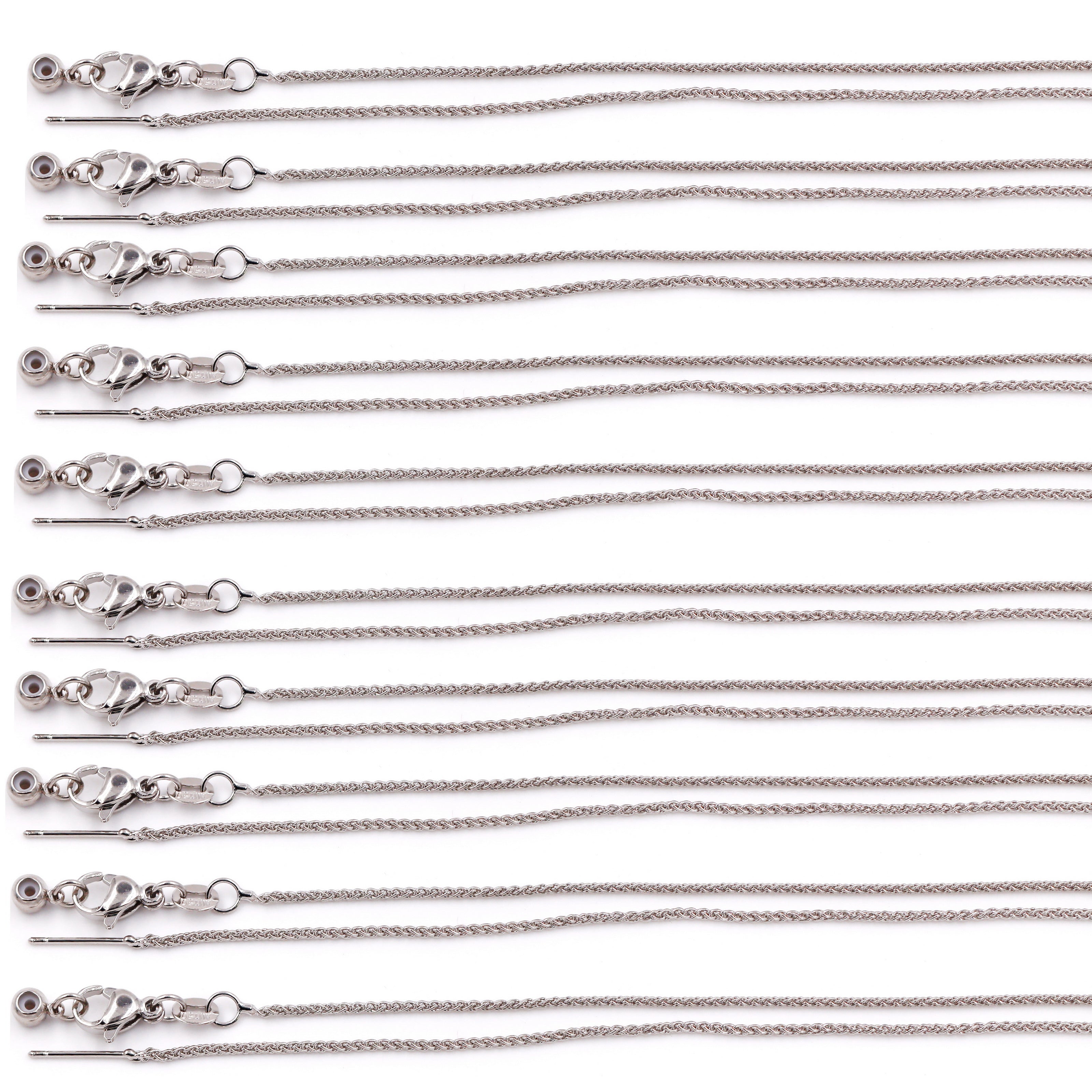 Malahill excellent quality jewelry findings chains for jewelry necklace making, 1.5mm*45cm rope chain with omnipotent clasp, sold 10 pieces per box