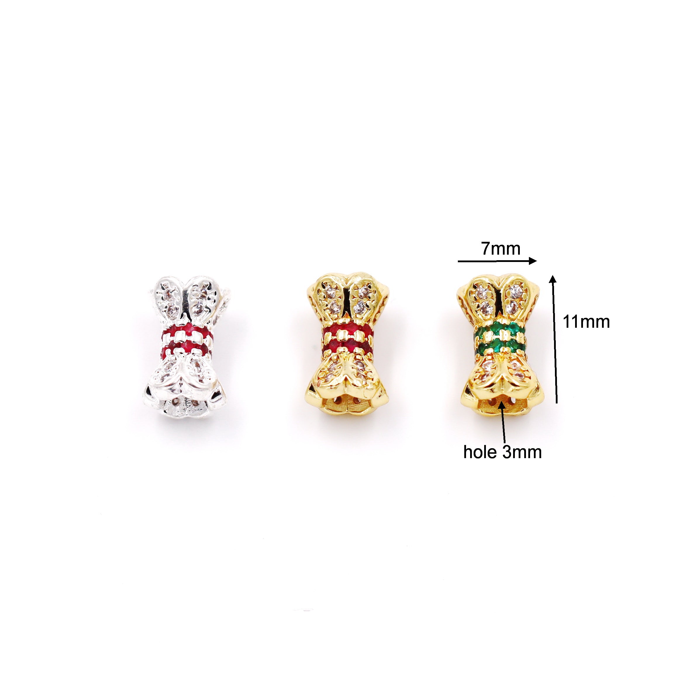 Malahill excellent quality cubic zirconia paved brass beads for jewelry making, sold per box 10 pieces inside