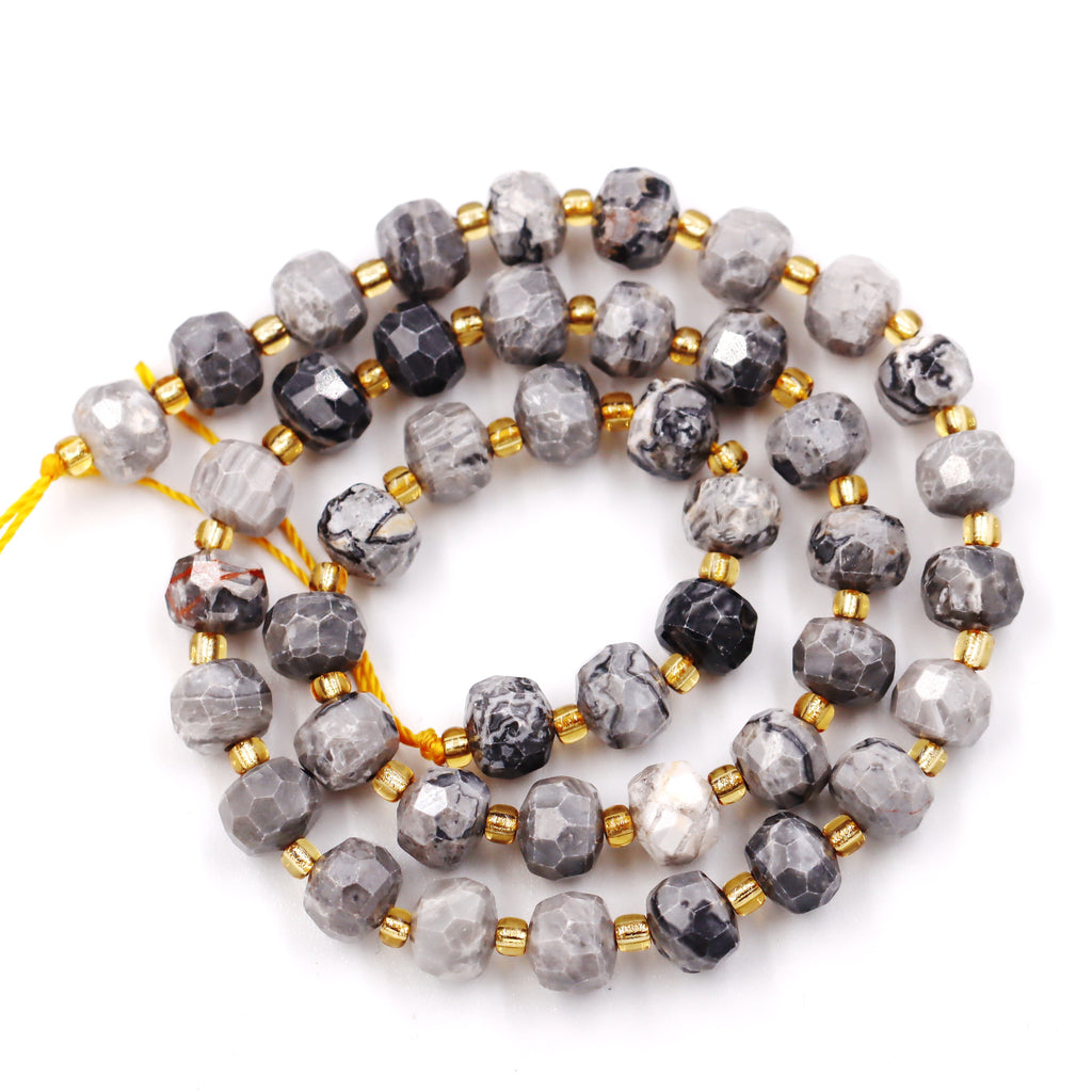 Malahill faceted rondelle gemstone for jewelry making, sold per bag 5 strands inside, Picture Jade beads