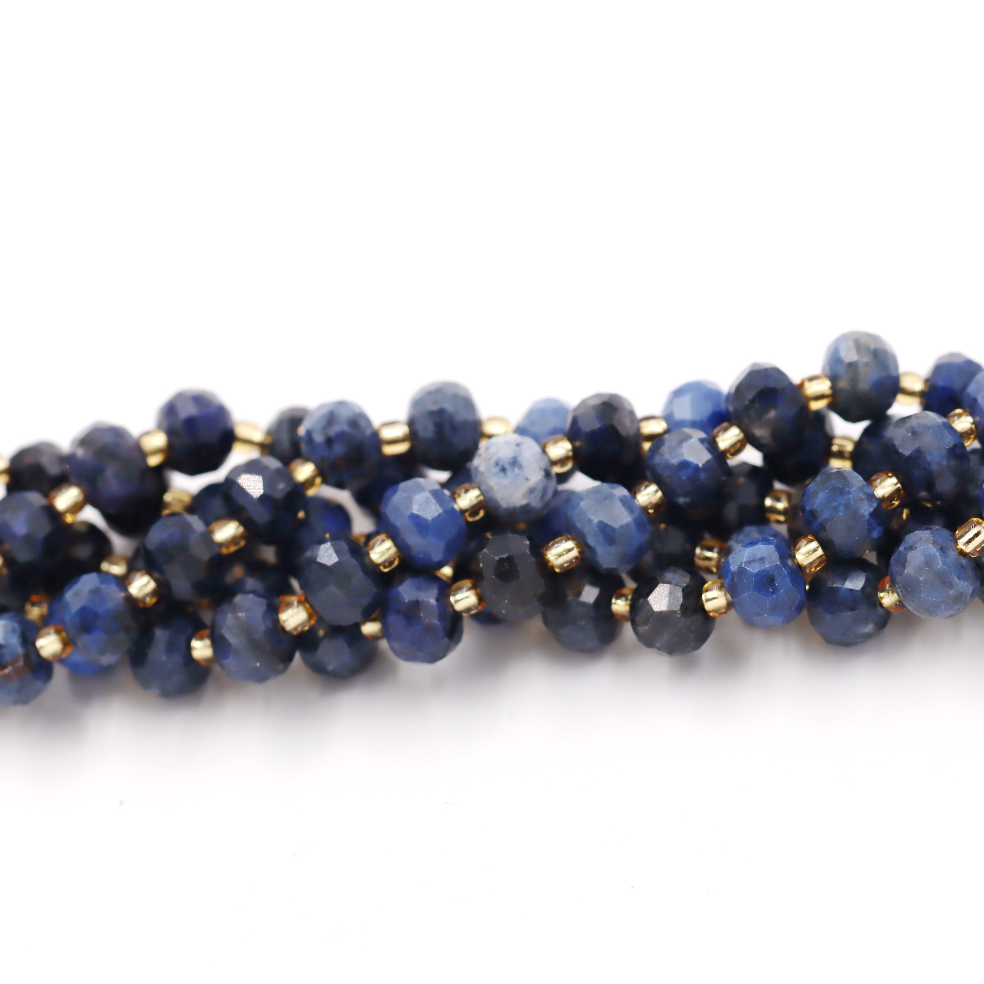Malahill faceted rondelle gemstone for jewelry making, sold per bag 5 strands inside, Dumortierite beads