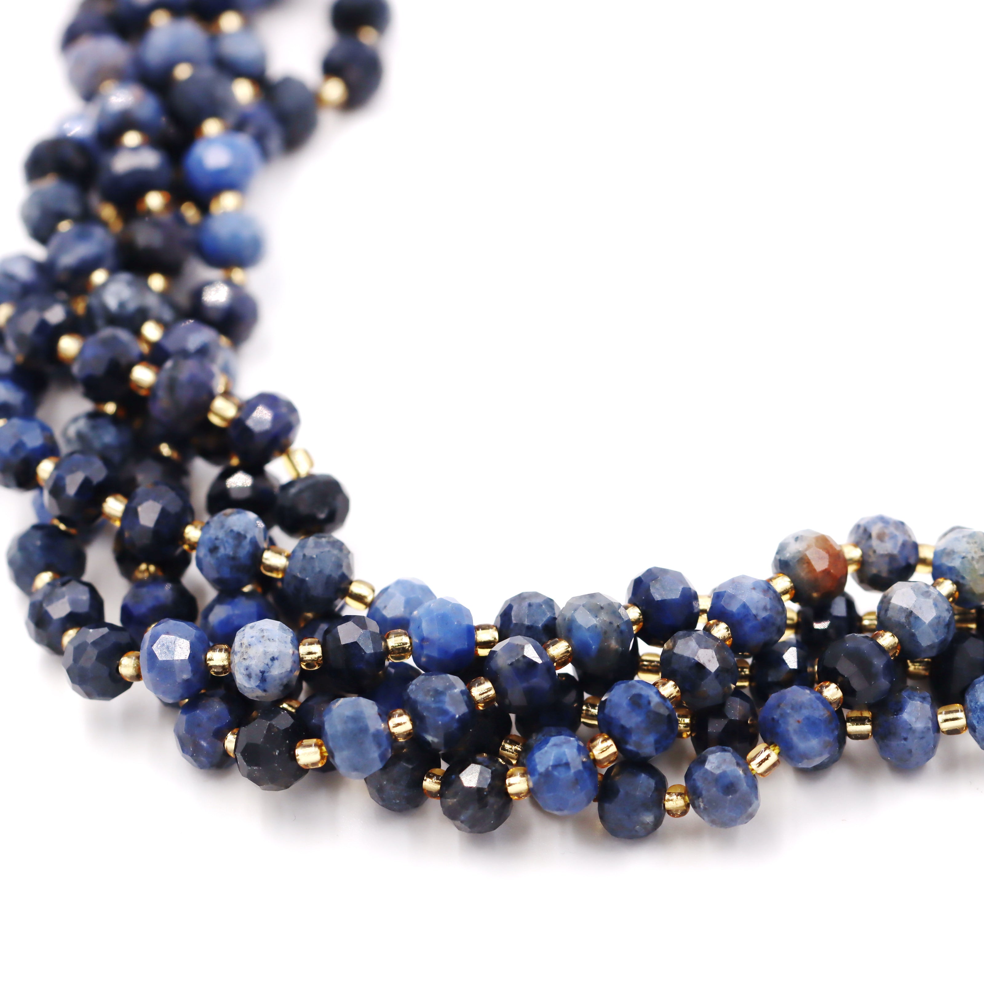 Malahill faceted rondelle gemstone for jewelry making, sold per bag 5 strands inside, Dumortierite beads