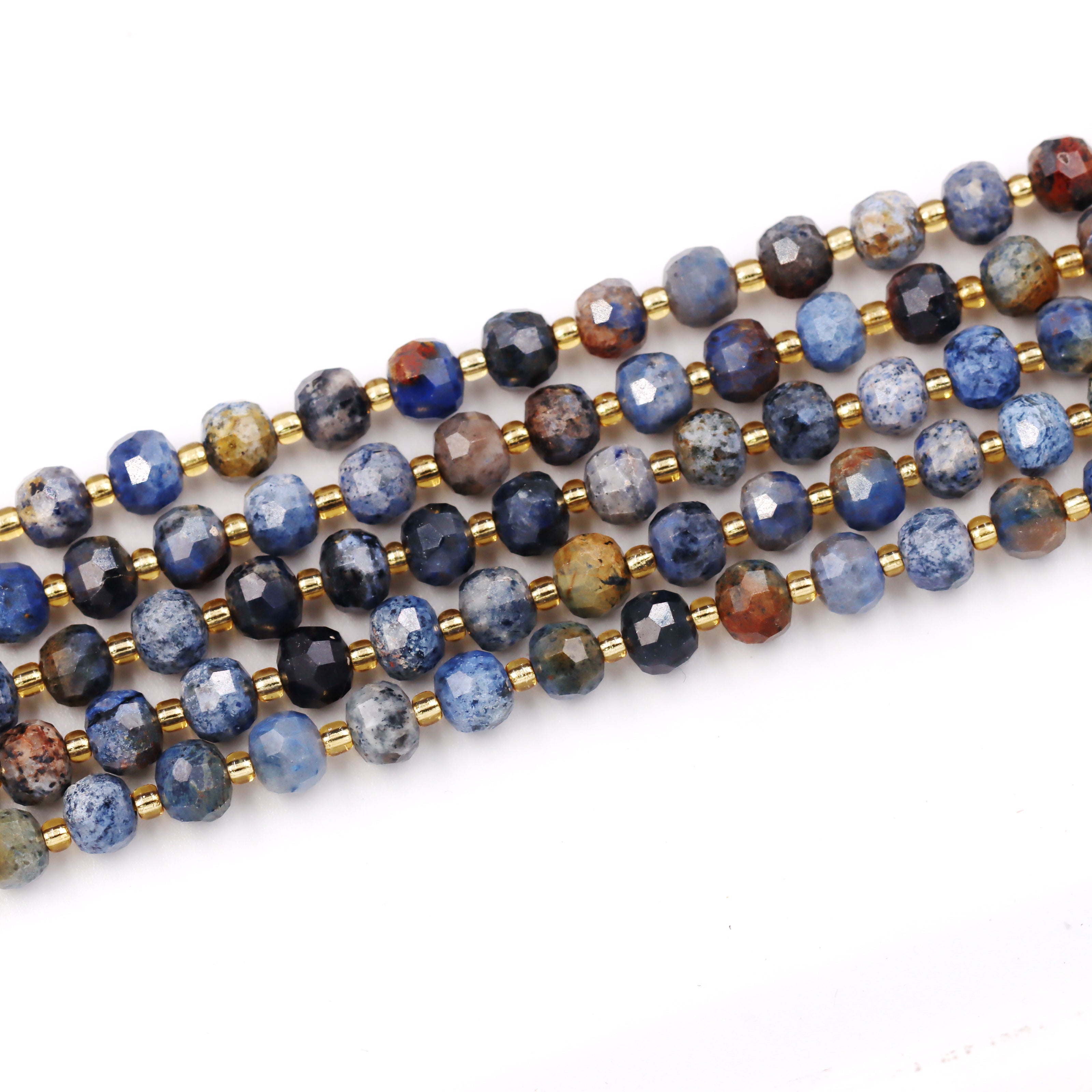 Malahill faceted rondelle gemstone for jewelry making, sold per bag 5 strands inside, Sunset Jasper beads