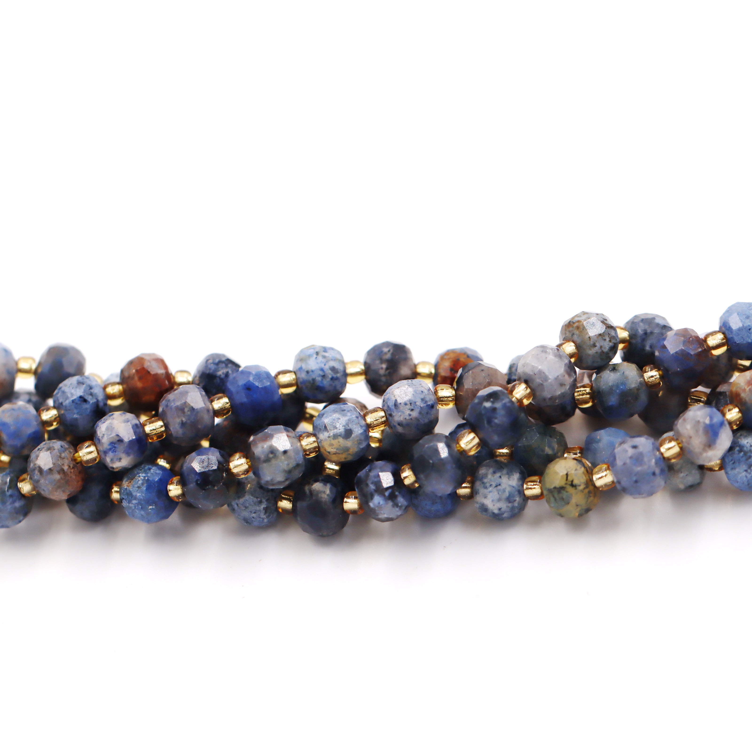 Malahill faceted rondelle gemstone for jewelry making, sold per bag 5 strands inside, Sunset Jasper beads