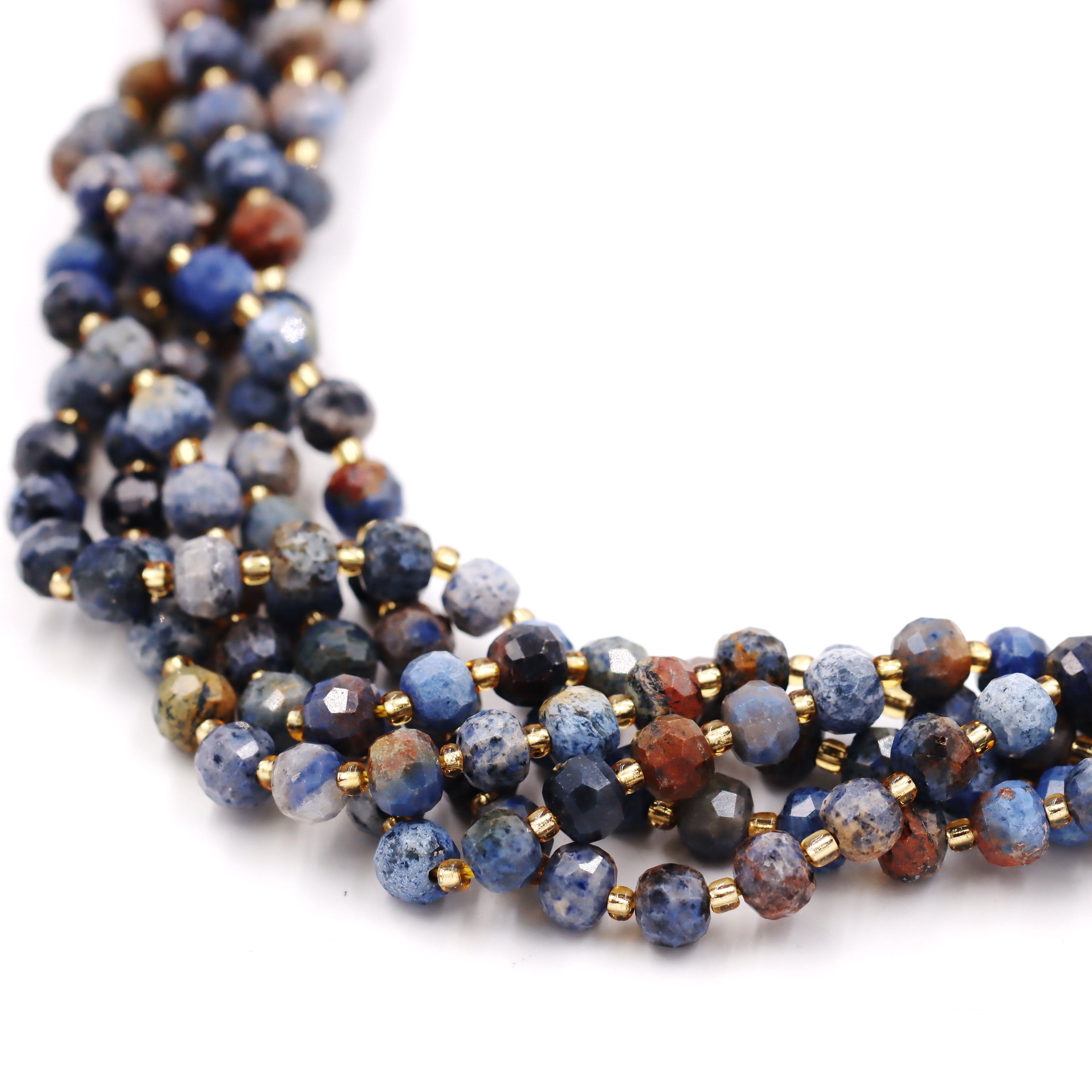 Malahill faceted rondelle gemstone for jewelry making, sold per bag 5 strands inside, Sunset Jasper beads