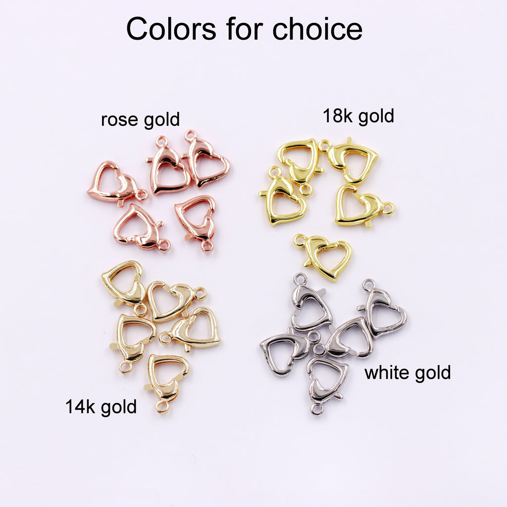 Malahill Excellent Quality Jewelry Accesory 40 Pieces Heart Clasp for Jewelry making