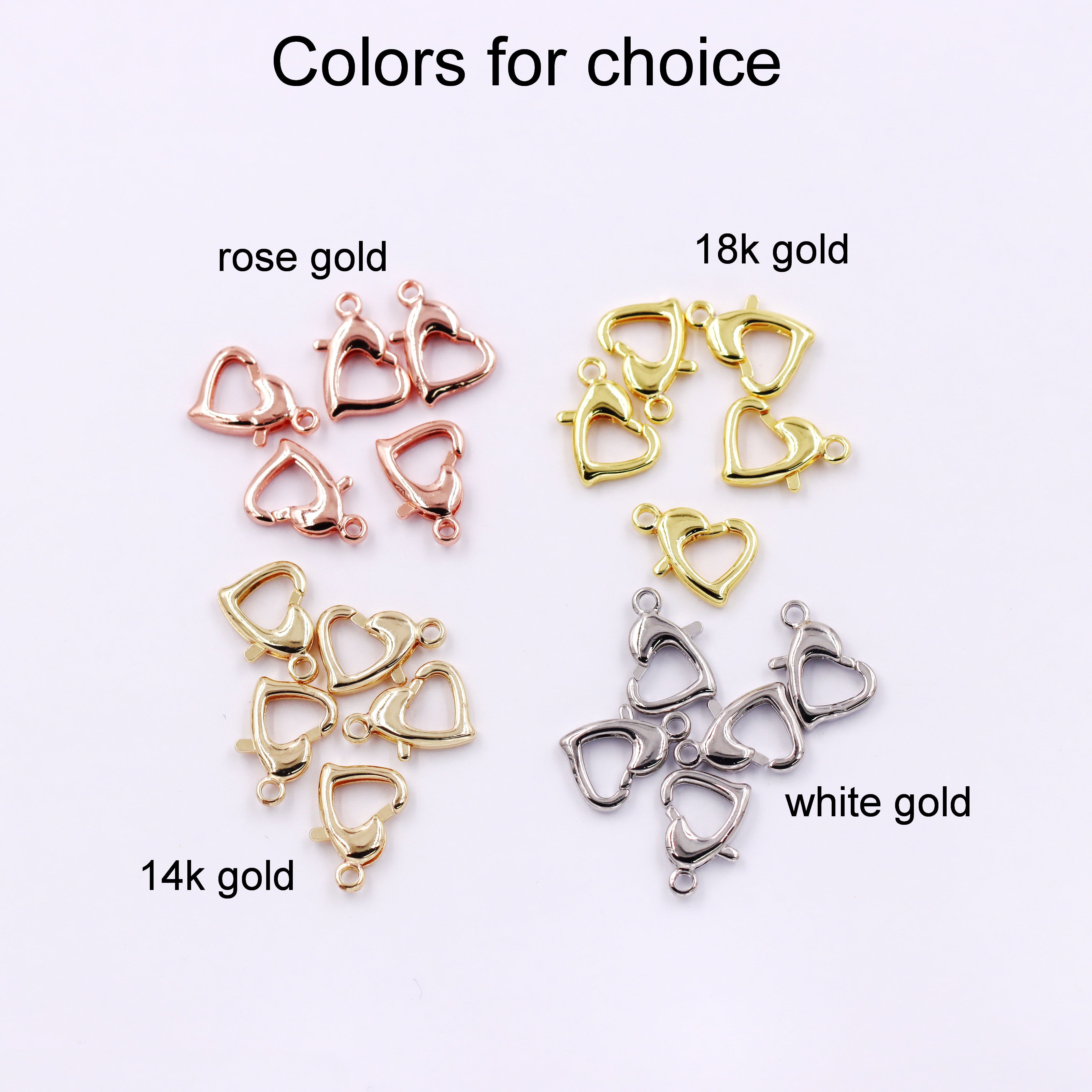 Malahill Excellent Quality Jewelry Accesory 40 Pieces Heart Clasp for Jewelry making