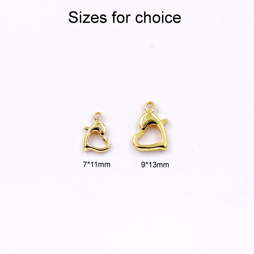 Malahill Excellent Quality Jewelry Accesory 40 Pieces Heart Clasp for Jewelry making