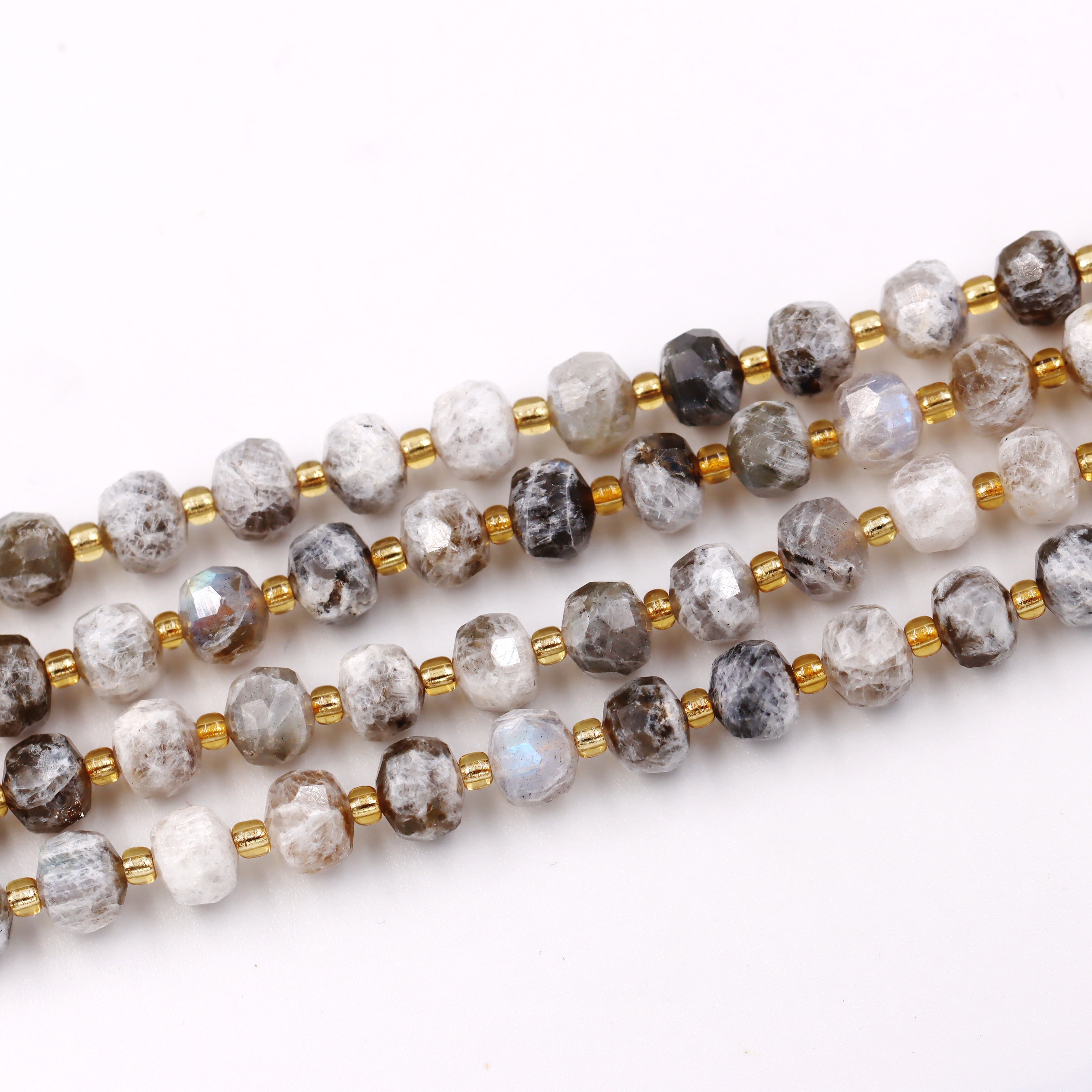 Malahill faceted rondelle gemstone for jewelry making, sold per bag 5 strands inside, Labradorite A beads