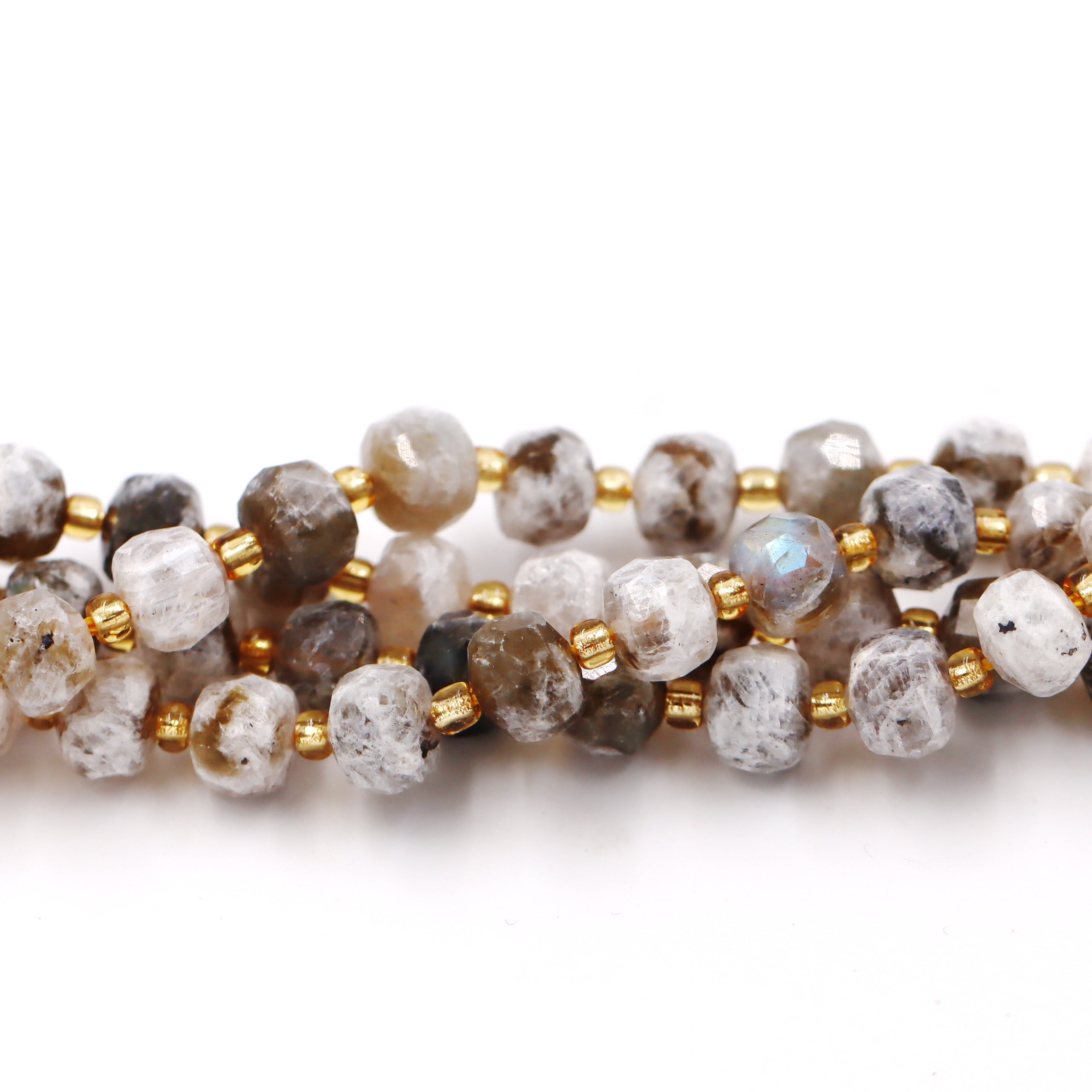 Malahill faceted rondelle gemstone for jewelry making, sold per bag 5 strands inside, Labradorite A beads