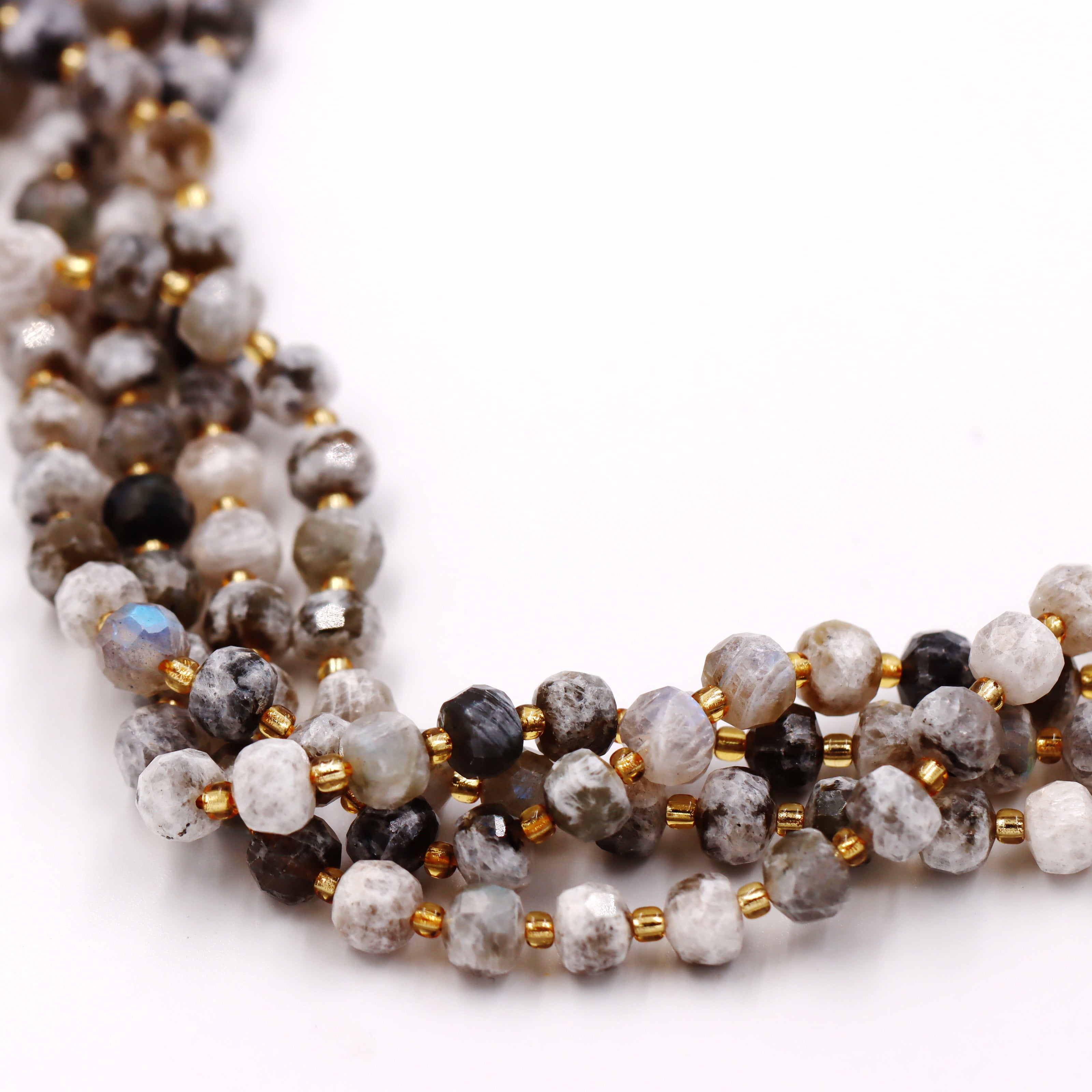 Malahill faceted rondelle gemstone for jewelry making, sold per bag 5 strands inside, Labradorite A beads