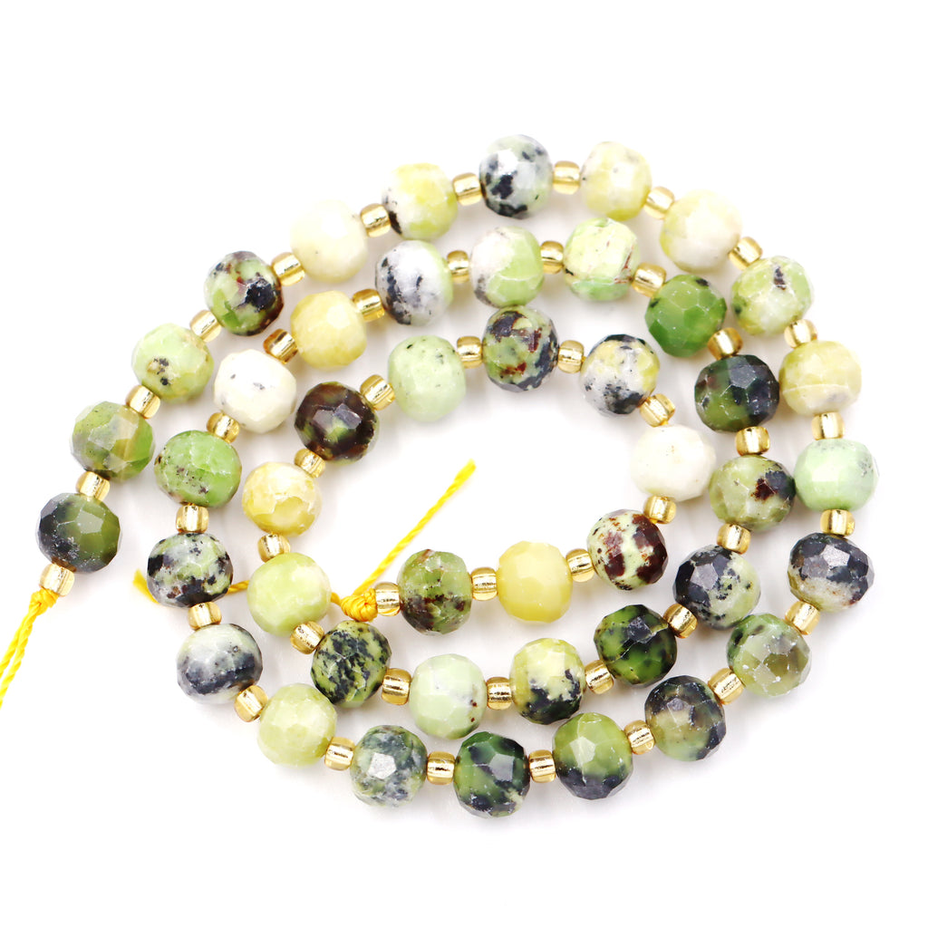Malahill faceted rondelle gemstone for jewelry making, sold per bag 5 strands inside, Australia Jade beads