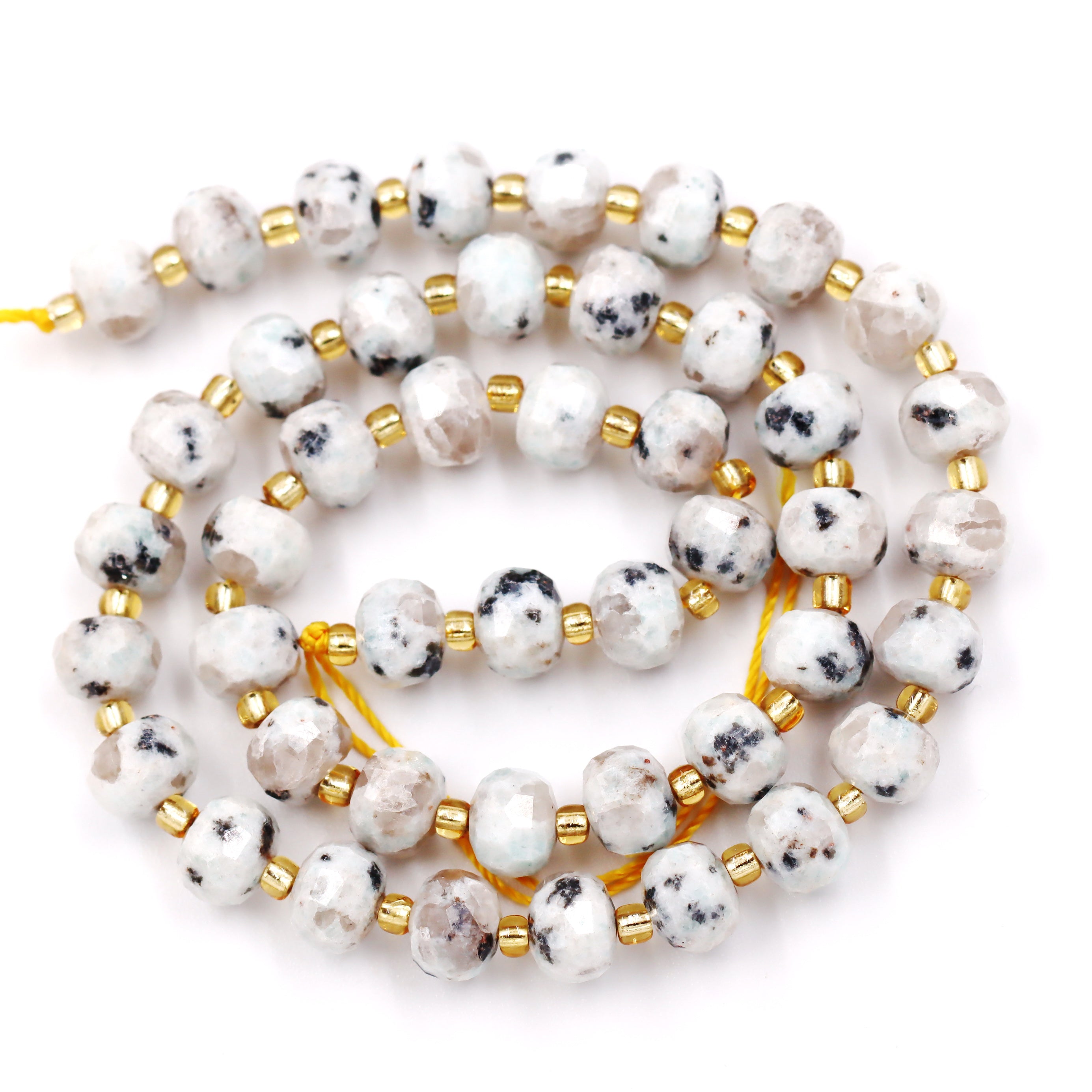 Malahill faceted rondelle gemstone for jewelry making, sold per bag 5 strands inside, Lotus Jasper beads