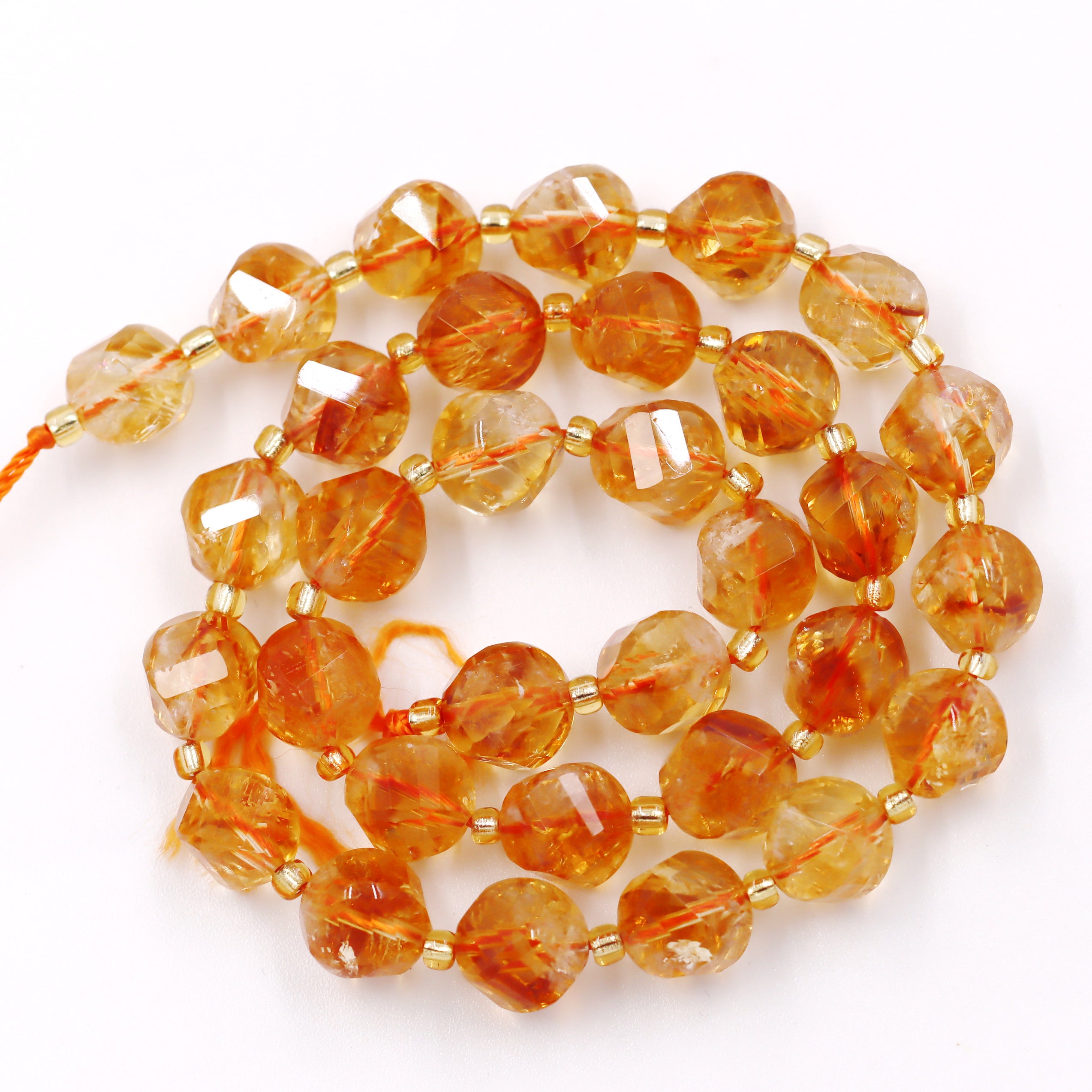 Malahill faceted S shape stone beads for jewelry making, sold per bag 5 strands inside, Citrine beads