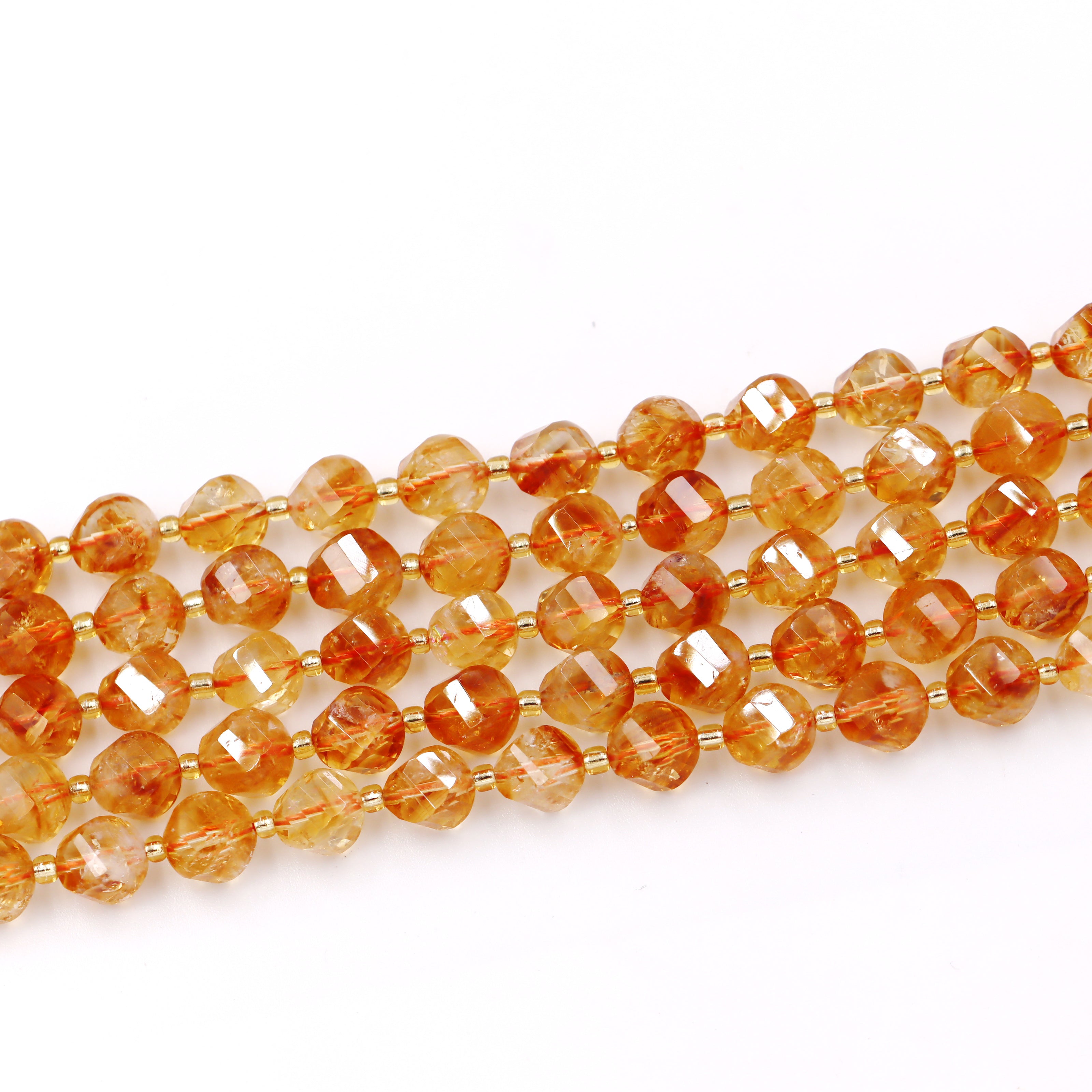 Malahill faceted S shape stone beads for jewelry making, sold per bag 5 strands inside, Citrine beads