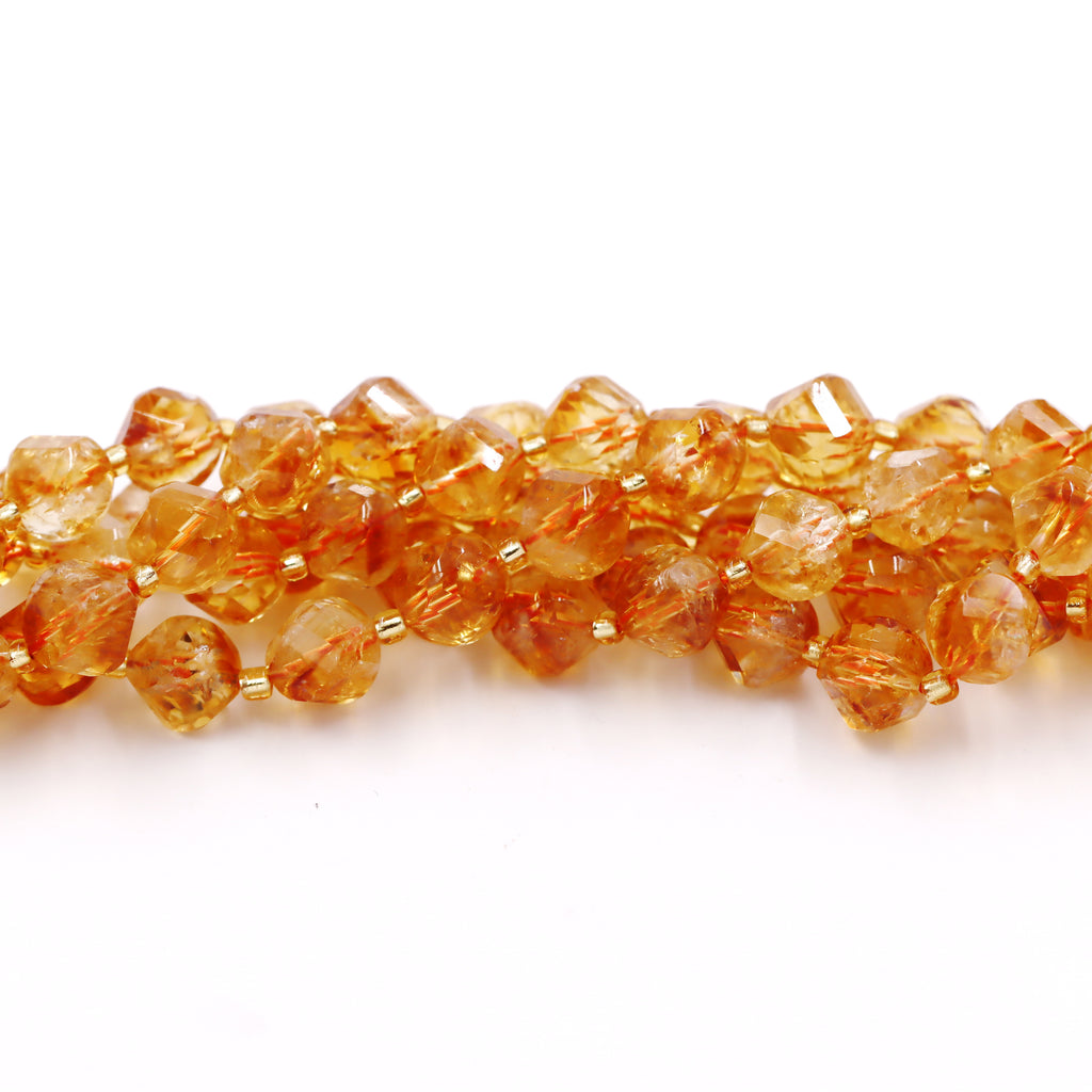 Malahill faceted S shape stone beads for jewelry making, sold per bag 5 strands inside, Citrine beads