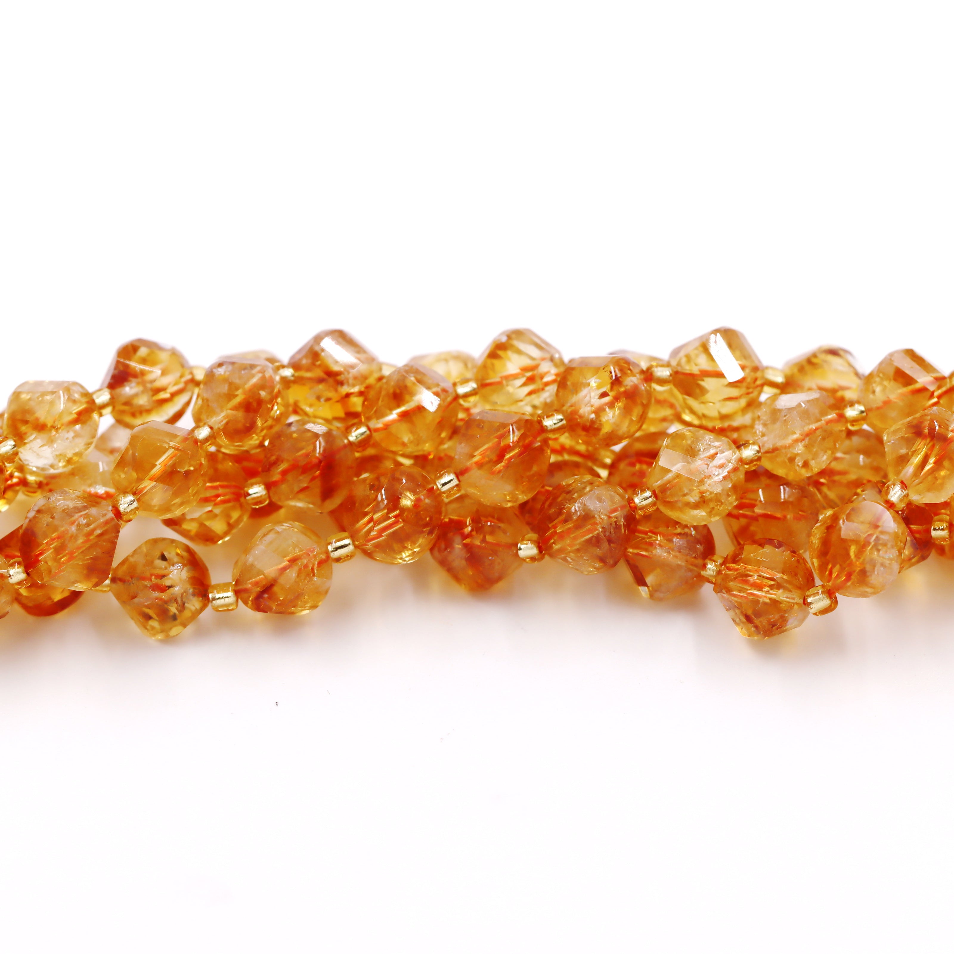 Malahill faceted S shape stone beads for jewelry making, sold per bag 5 strands inside, Citrine beads