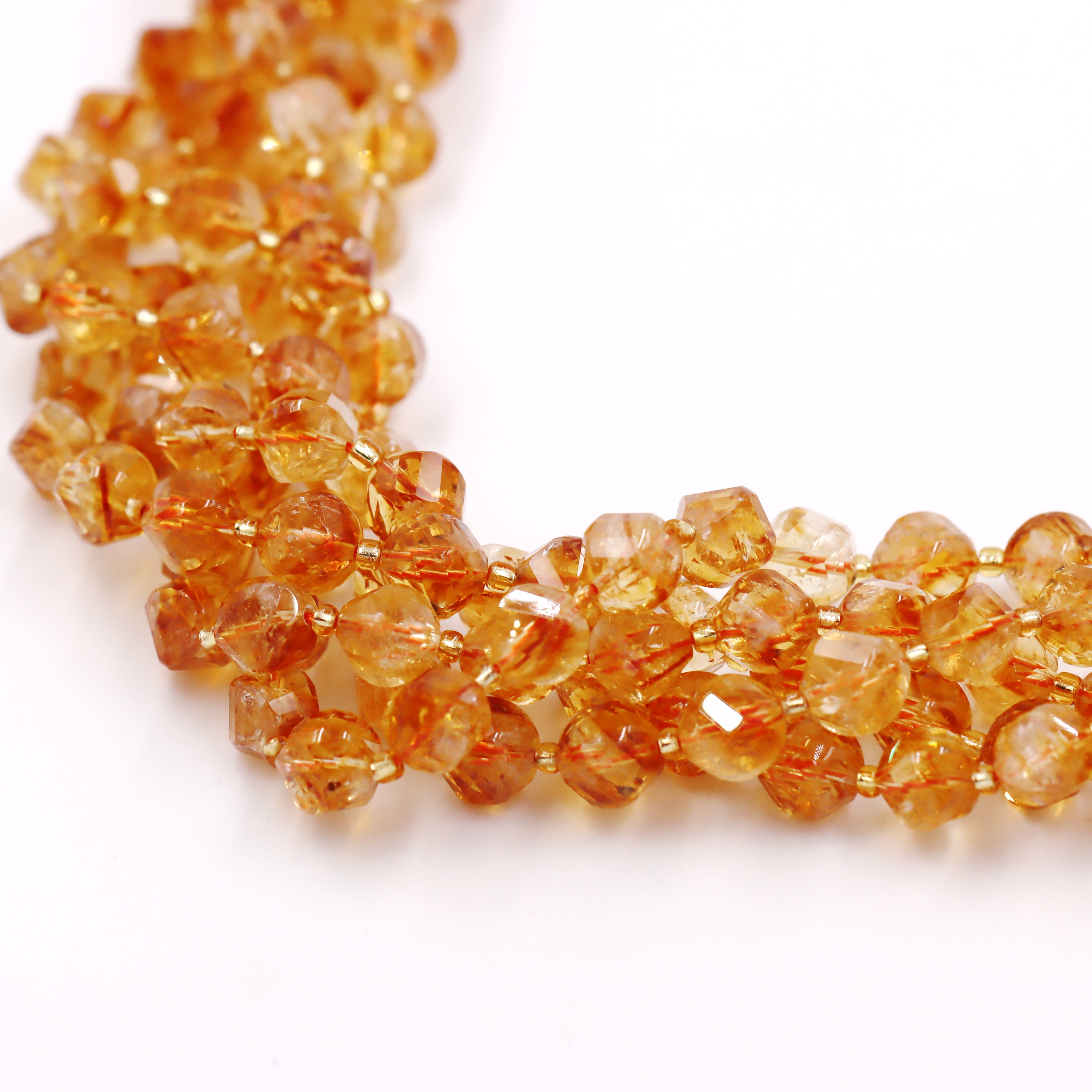 Malahill faceted S shape stone beads for jewelry making, sold per bag 5 strands inside, Citrine beads