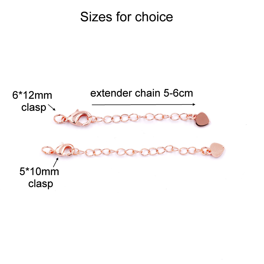 Malahill Excellent Quality Jewelry Accesory 30 Pieces Lobster Clasp With Exender Chain for Jewelry making