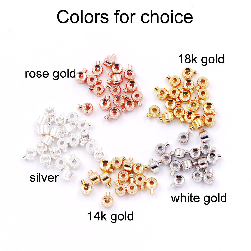 Malahill Excellent Quality Jewelry Accesory 100 Pieces Crimp Beads for Jewelry making, Bracelets and Necklace Closing Artifact 3.5mm=1mm hole