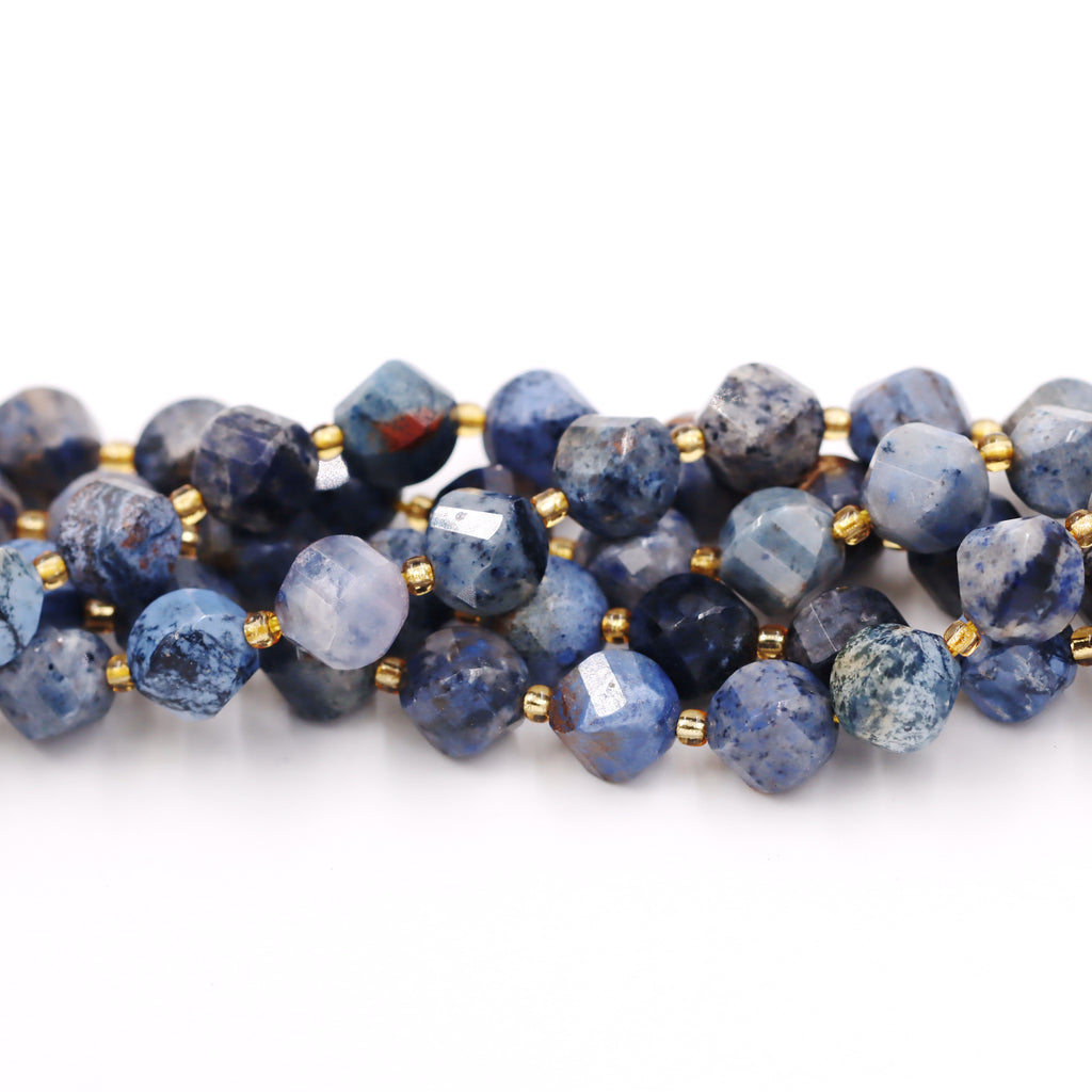 Malahill faceted S shape stone beads for jewelry making, sold per bag 5 strands inside, Sunset Jasper beads