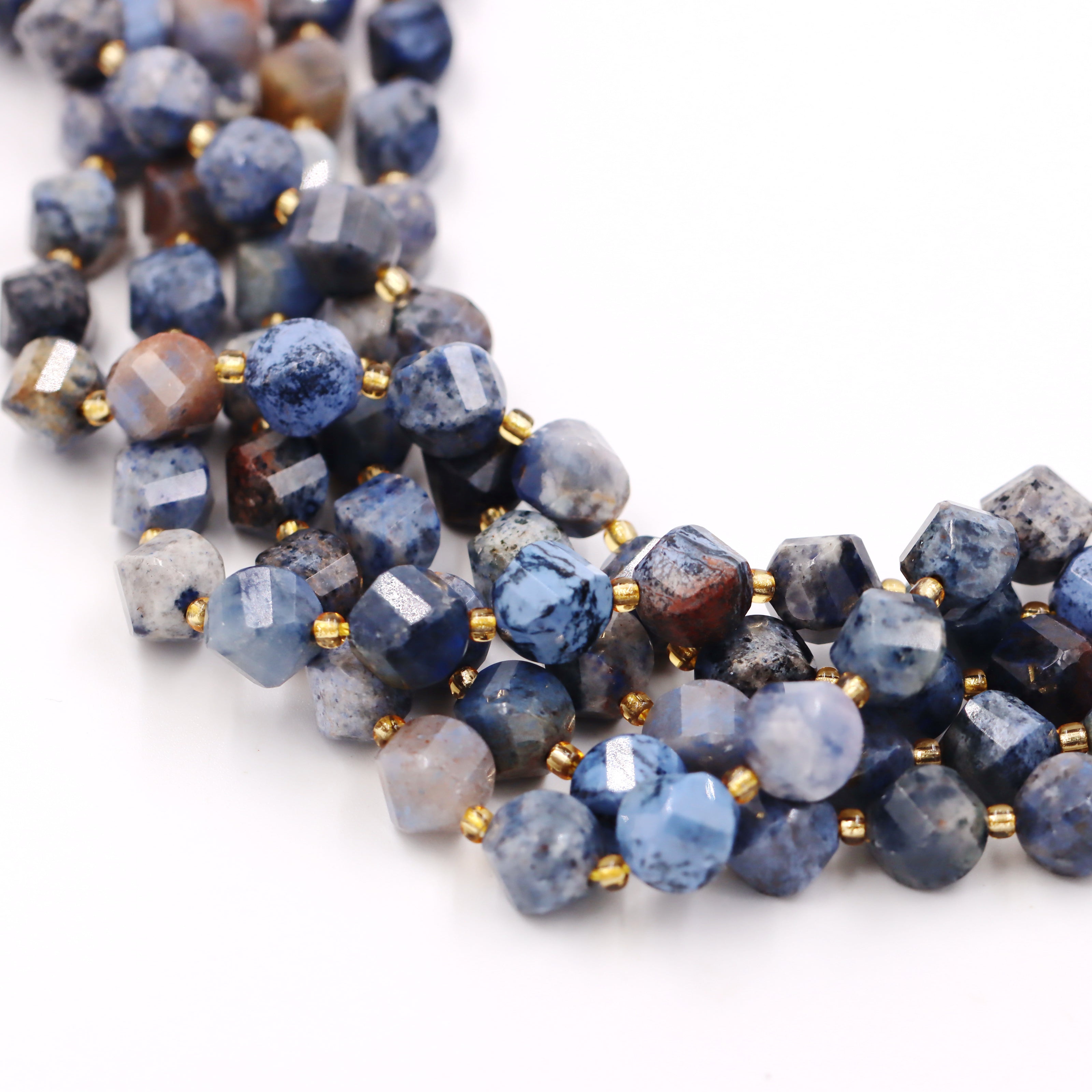 Malahill faceted S shape stone beads for jewelry making, sold per bag 5 strands inside, Sunset Jasper beads