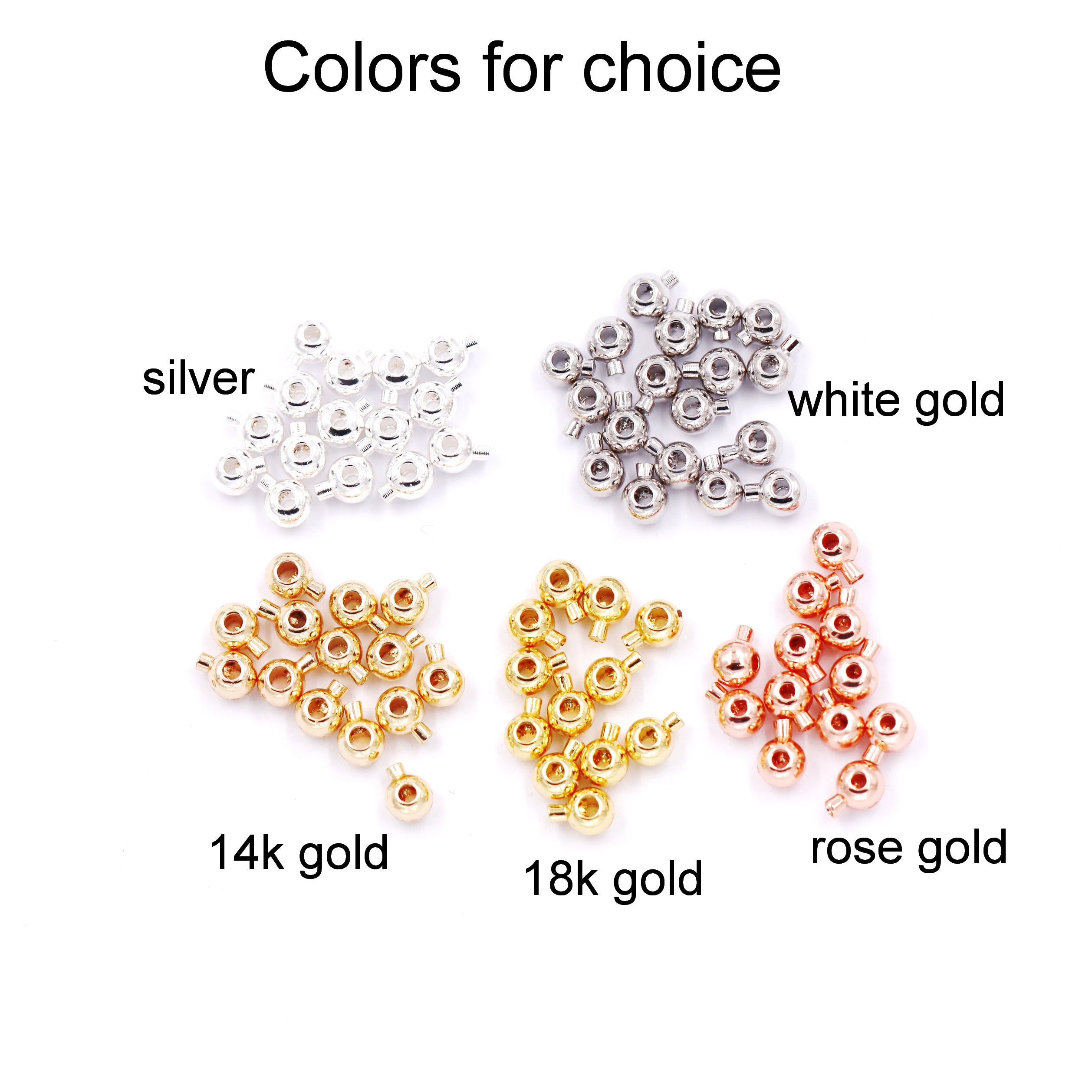 Malahill Excellent Quality Jewelry Accesory 100 Pieces Crimp Beads for Jewelry making, Bracelets and Necklace Closing Artifact 3.2mm=1mm hole