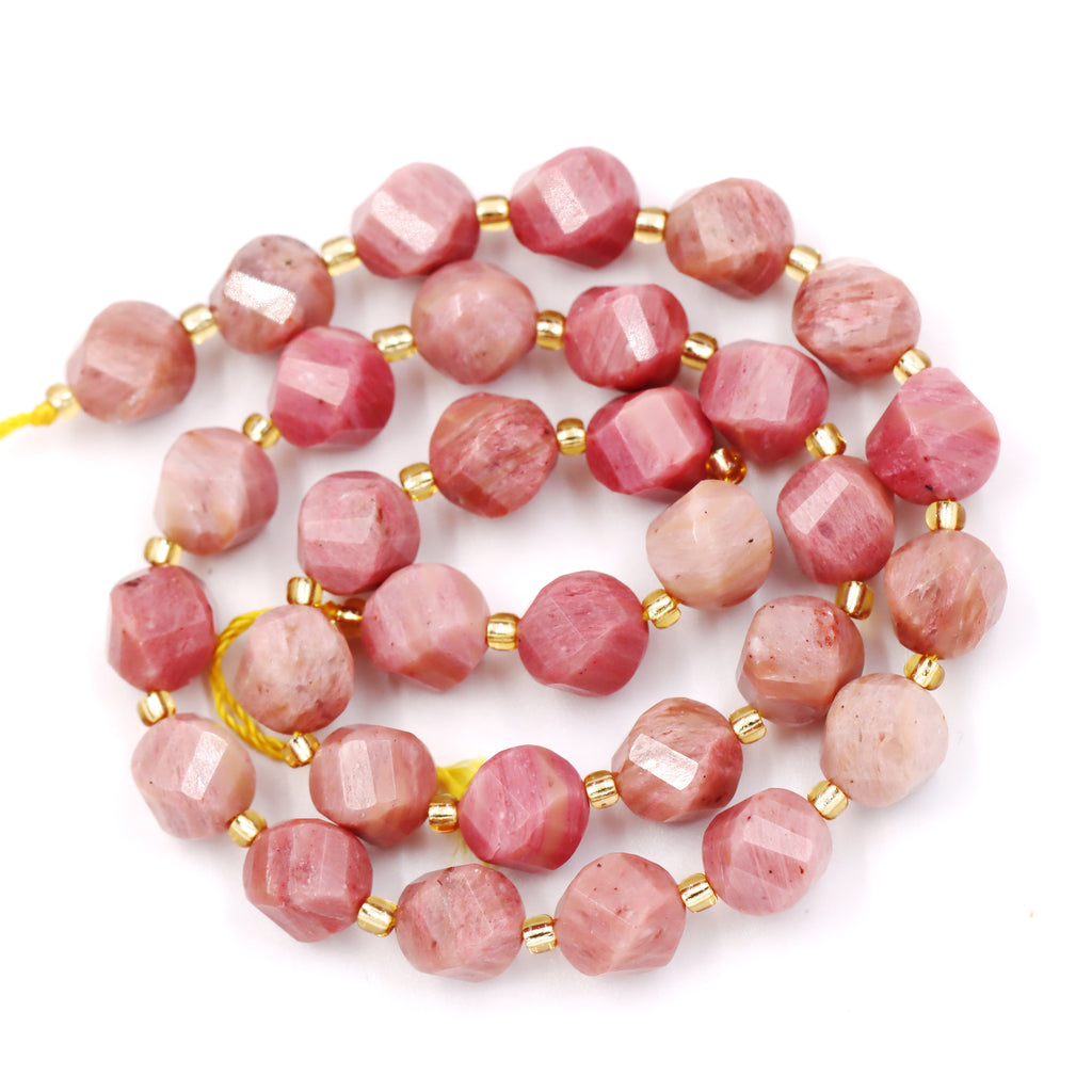 Malahill faceted S shape stone beads for jewelry making, sold per bag 5 strands inside, Rhodonite beads