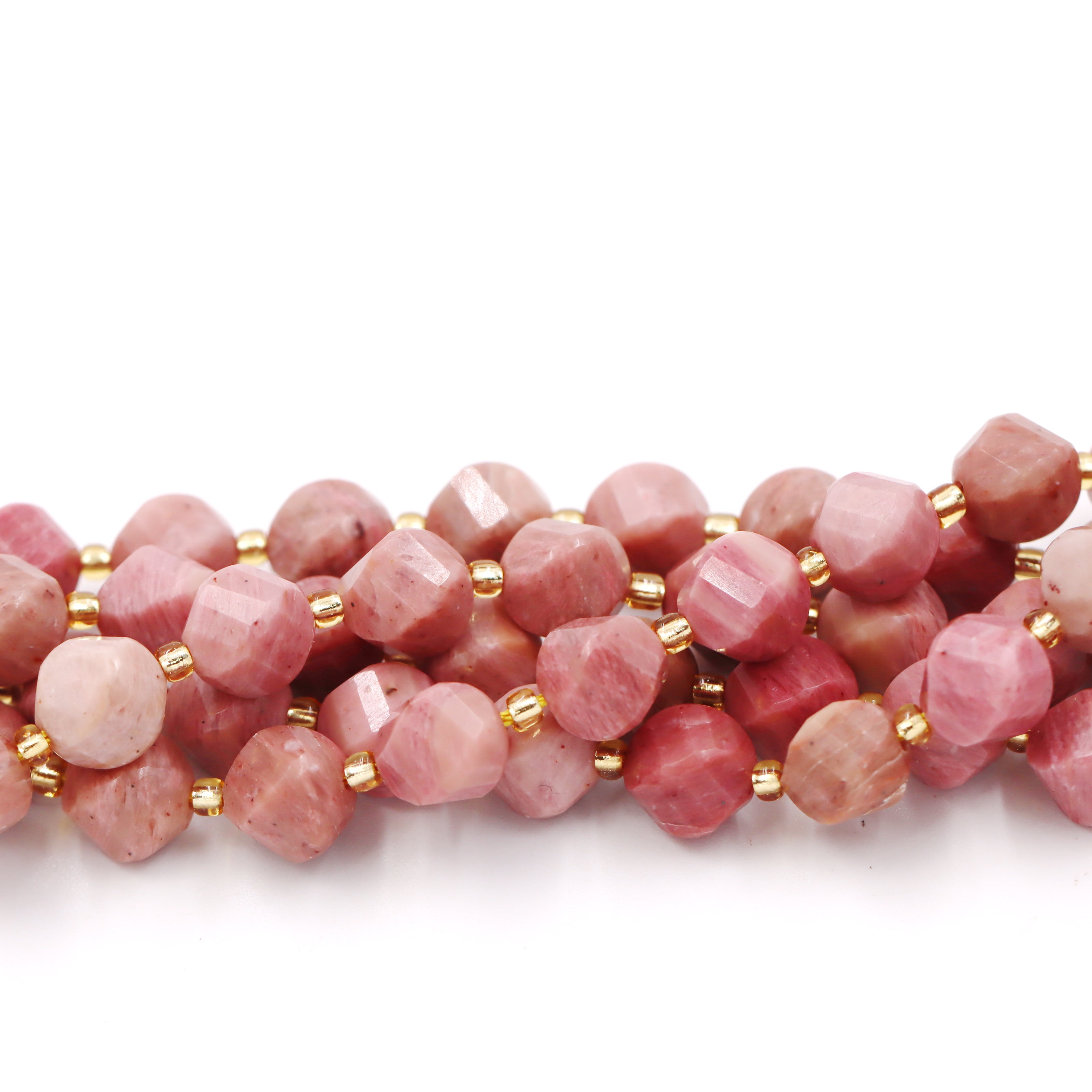 Malahill faceted S shape stone beads for jewelry making, sold per bag 5 strands inside, Rhodonite beads