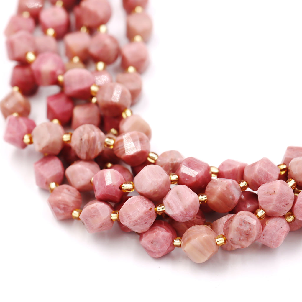 Malahill faceted S shape stone beads for jewelry making, sold per bag 5 strands inside, Rhodonite beads