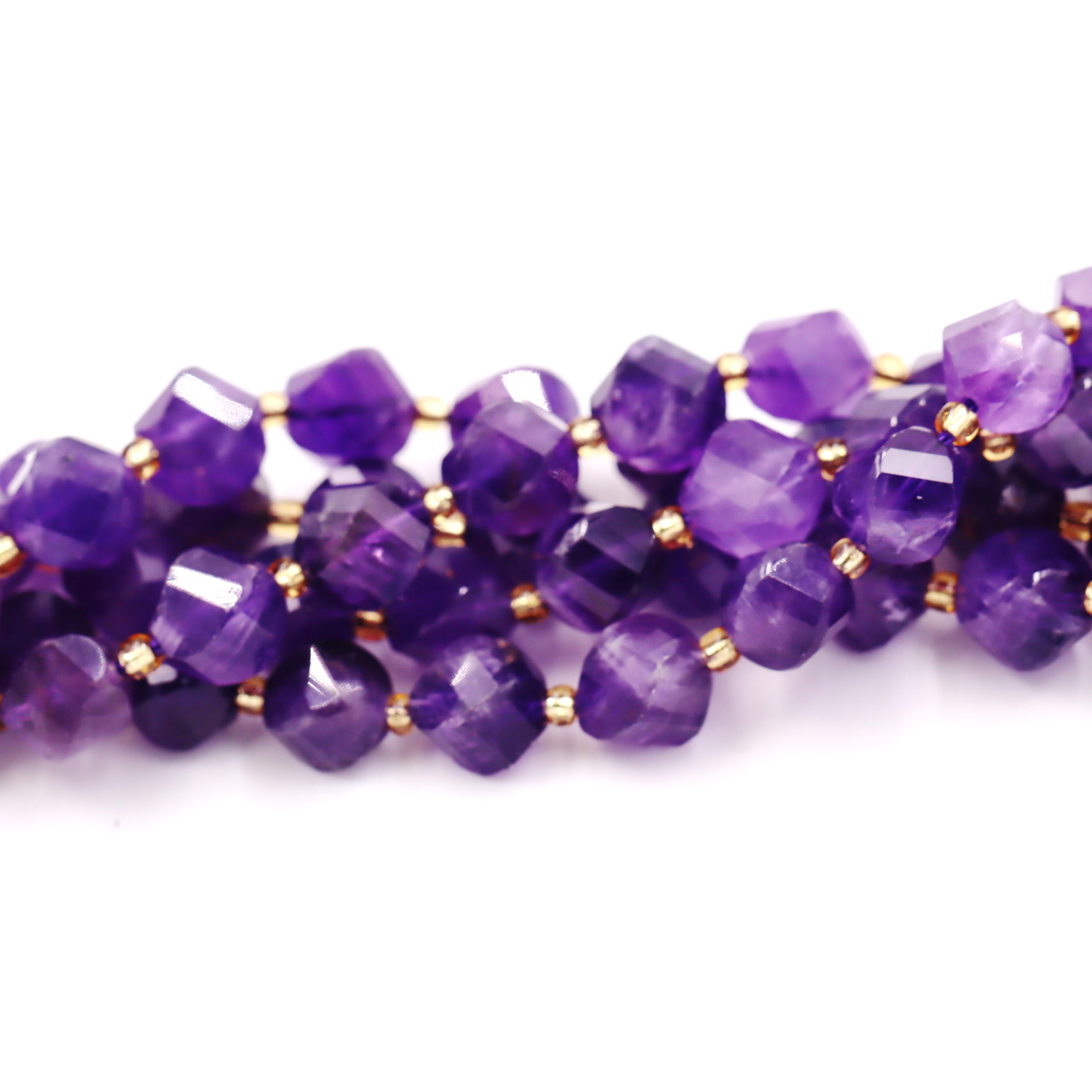 Malahill faceted S shape stone beads for jewelry making, sold per bag 5 strands inside, Dark Amethyst beads
