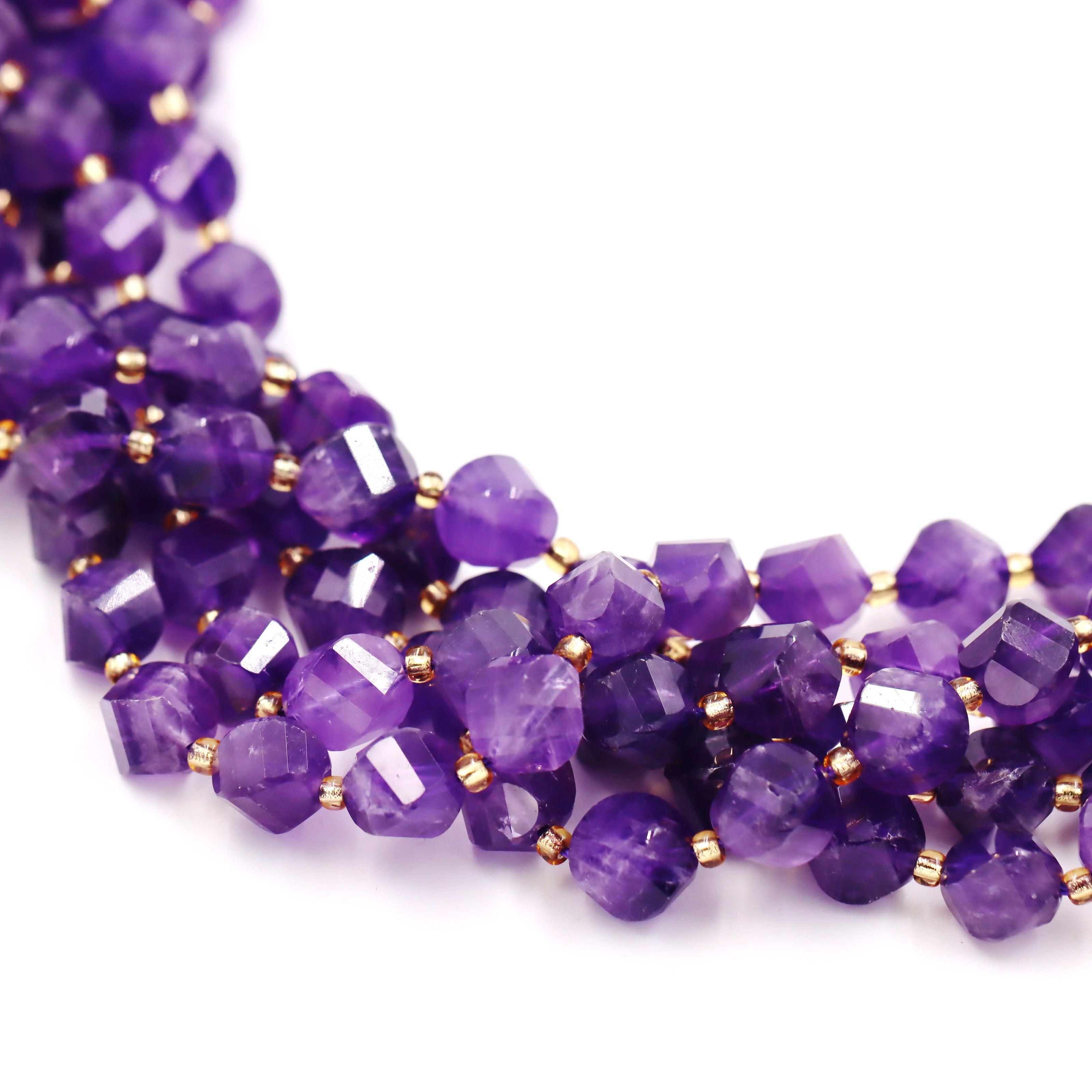 Malahill faceted S shape stone beads for jewelry making, sold per bag 5 strands inside, Dark Amethyst beads