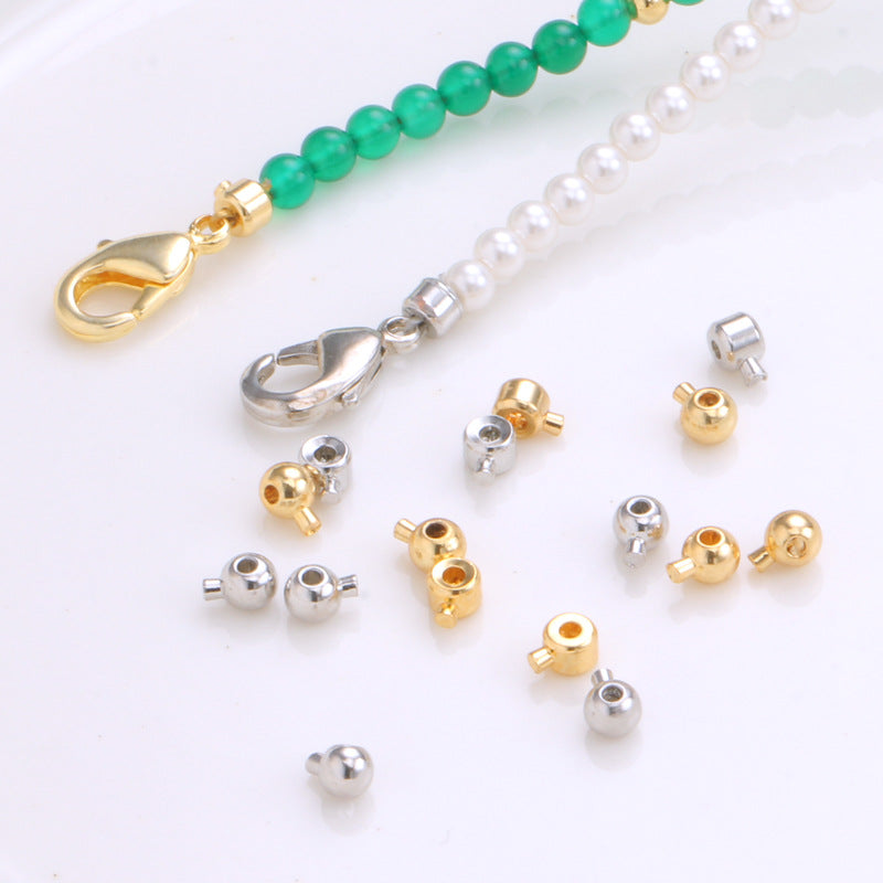 Malahill Excellent Quality Jewelry Accesory 100 Pieces Crimp Beads for Jewelry making, Bracelets and Necklace Closing Artifact 3.2mm=1mm hole