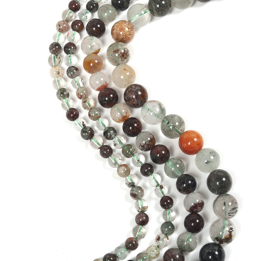 Malahill gemstone beads for jewelry making, sold per bag 5 strands inside, Phantom Quartz A beads