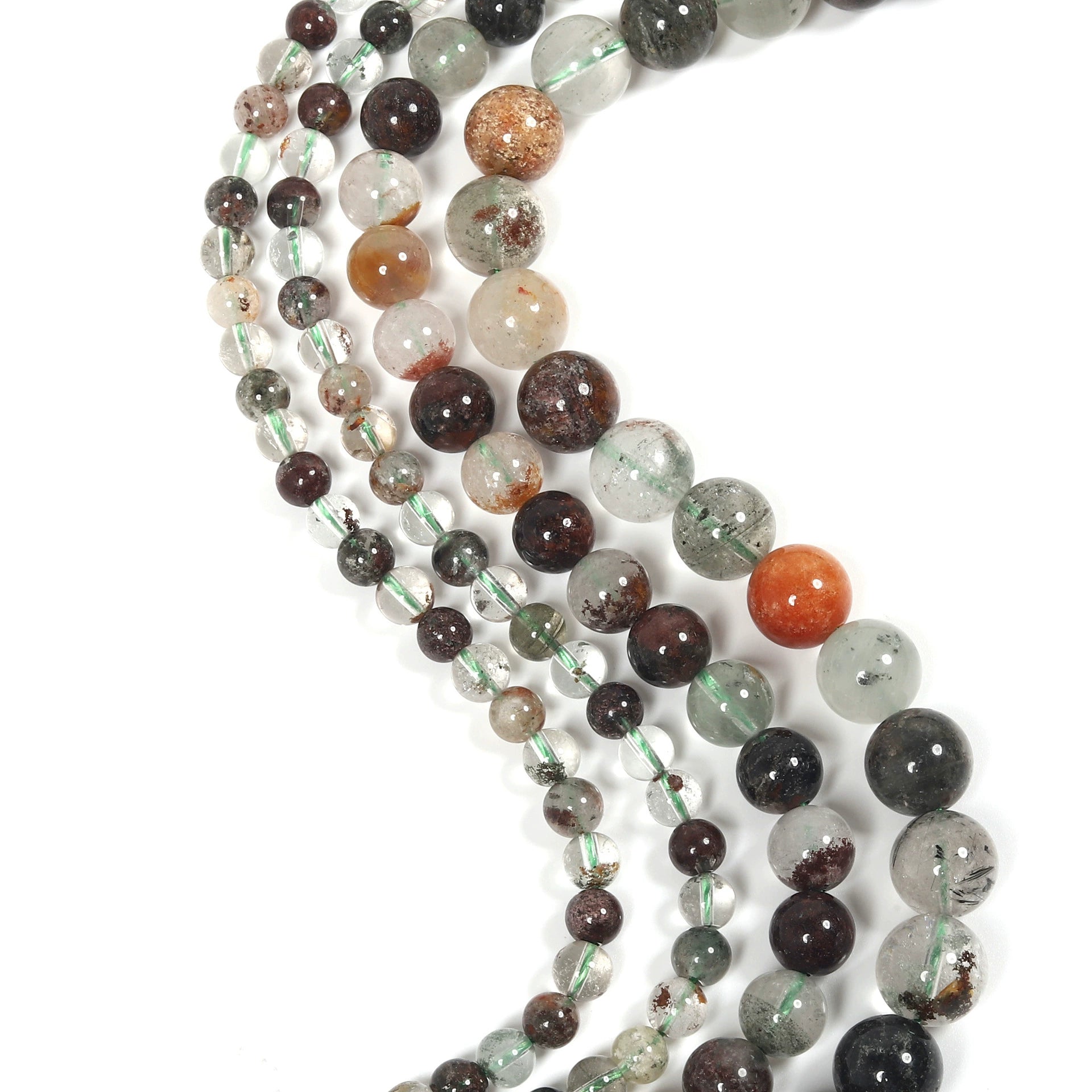 Malahill gemstone beads for jewelry making, sold per bag 5 strands inside, Phantom Quartz A beads
