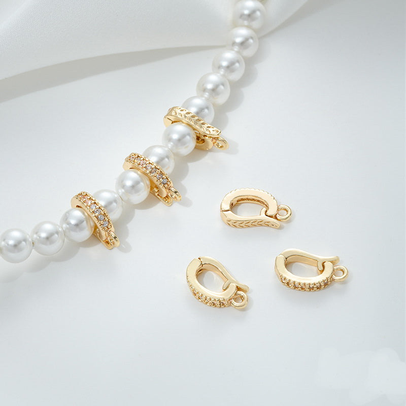 Malahill excellent quality jewelry findings cubic zirconia bail for jewelry making 2.5*7mm, sold 30 pieces per bag