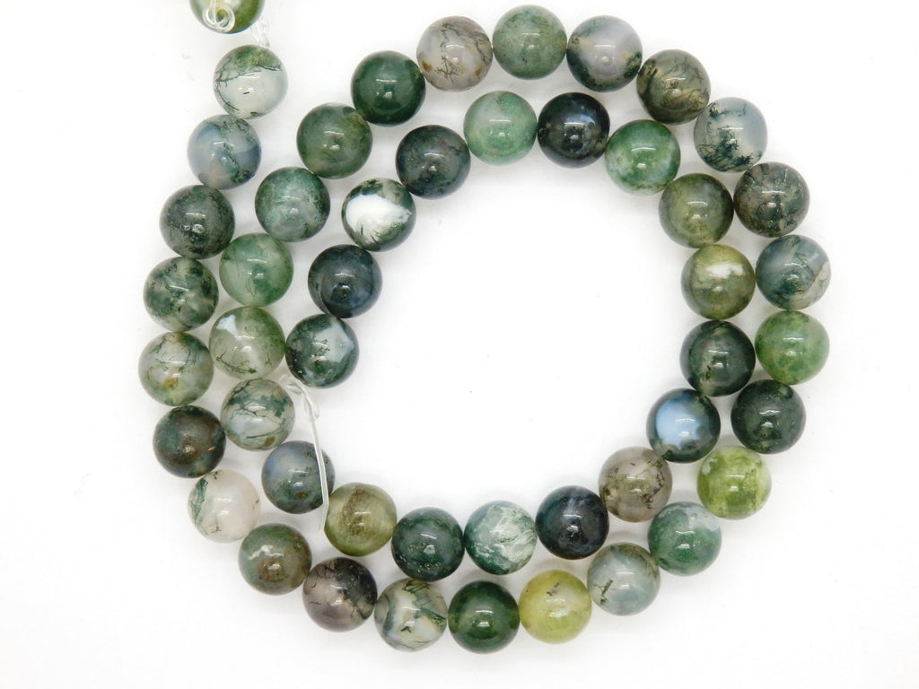 Malahill gemstone beads for jewelry making, sold per bag 5 strands inside, Moss Agate beads