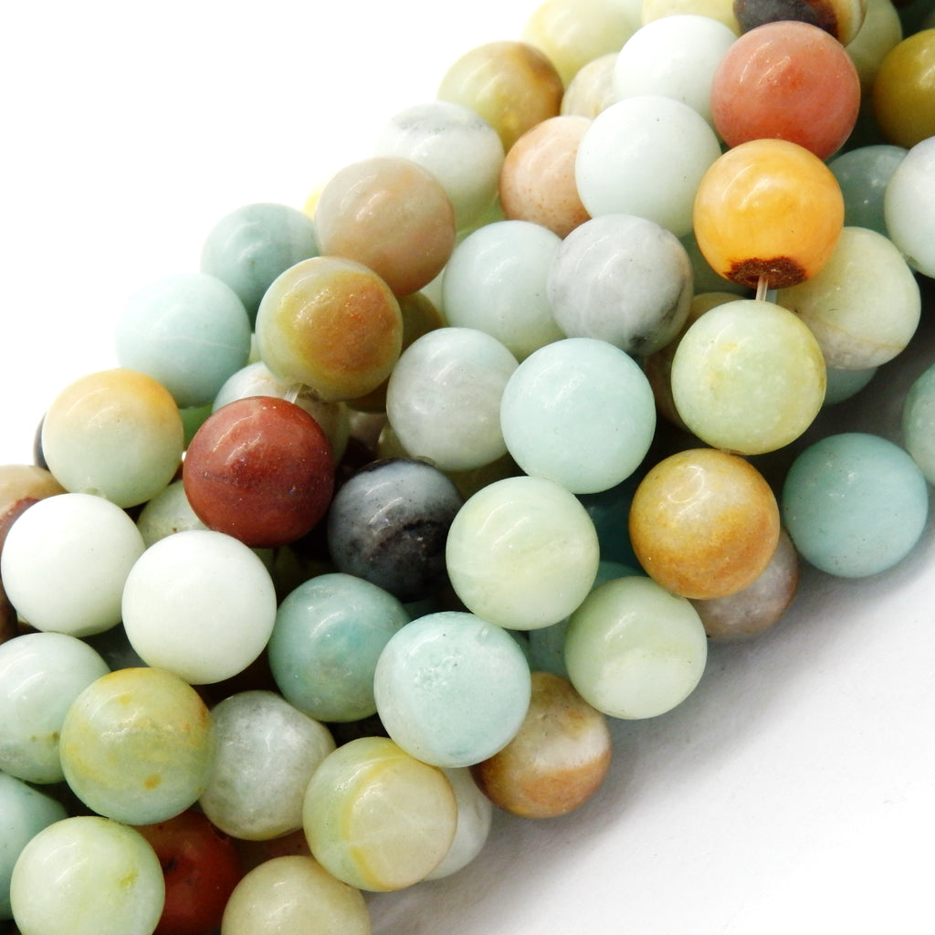 Malahill gemstone beads for jewelry making, sold per bag 5 strands inside, Mix-color Amazonite beads