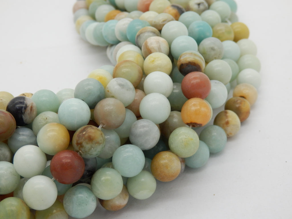 Malahill gemstone beads for jewelry making, sold per bag 5 strands inside, Mix-color Amazonite beads