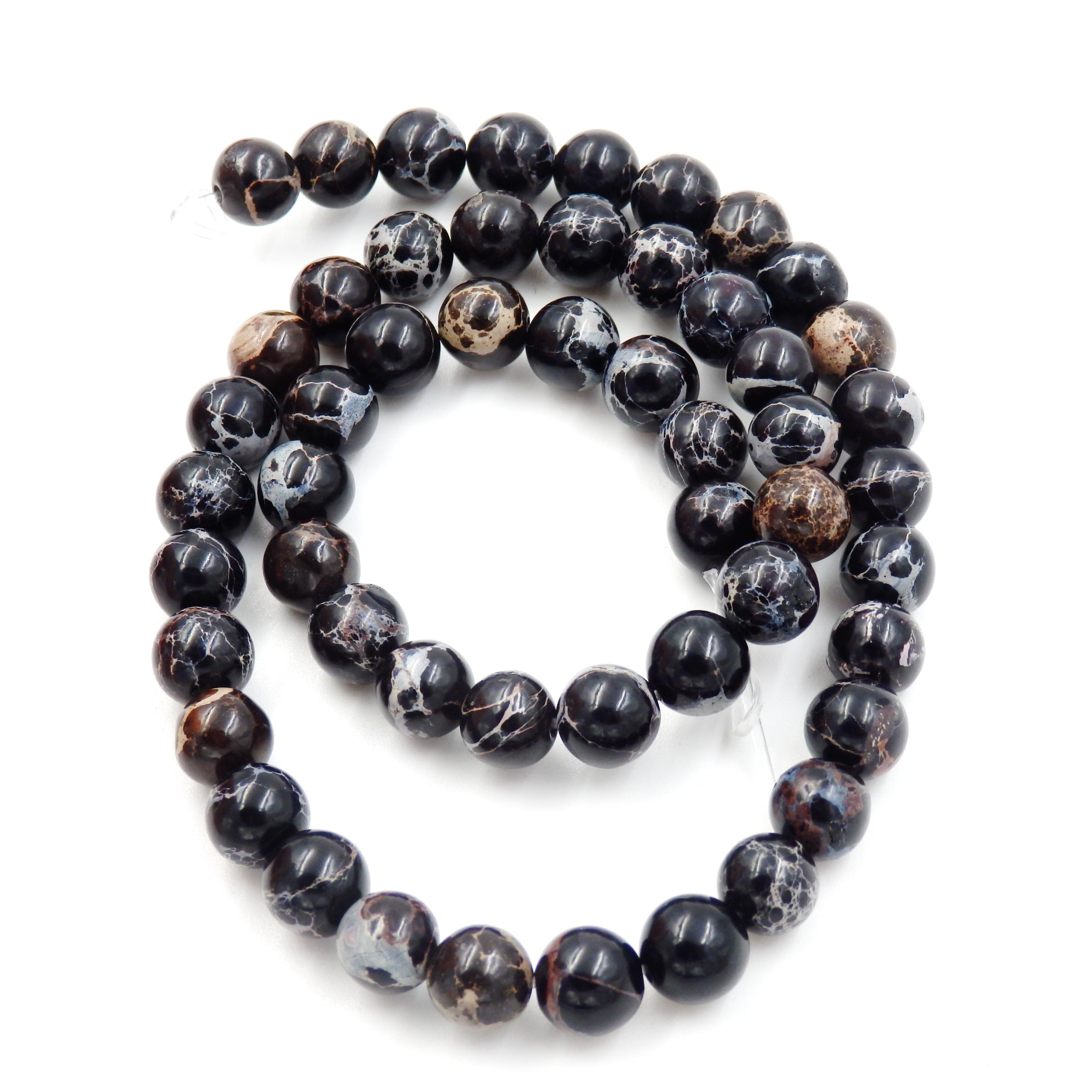 Malahill gemstone beads for jewelry making, sold per bag 5 strands inside, Black Imperial Jasper beads