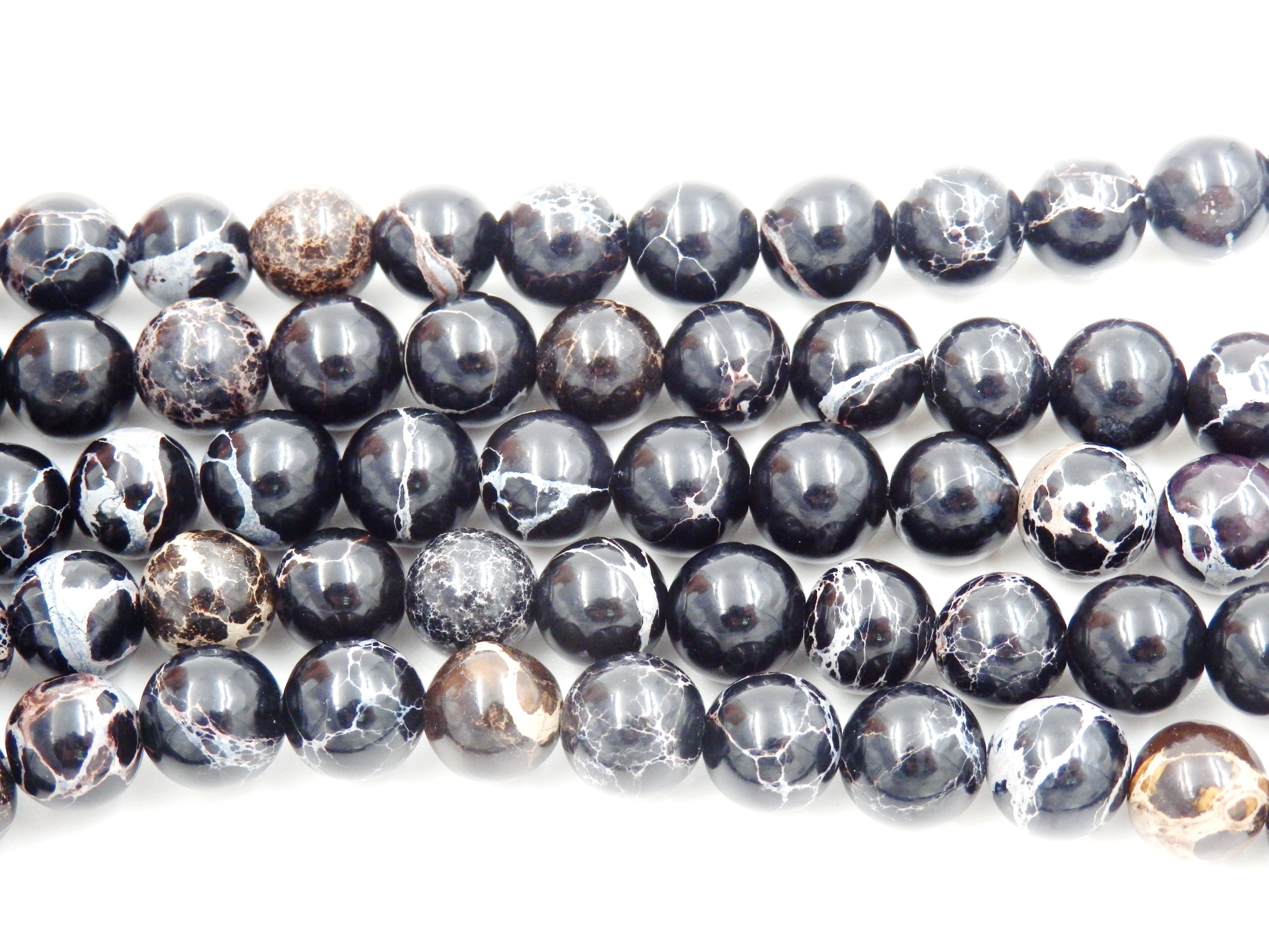Malahill gemstone beads for jewelry making, sold per bag 5 strands inside, Black Imperial Jasper beads