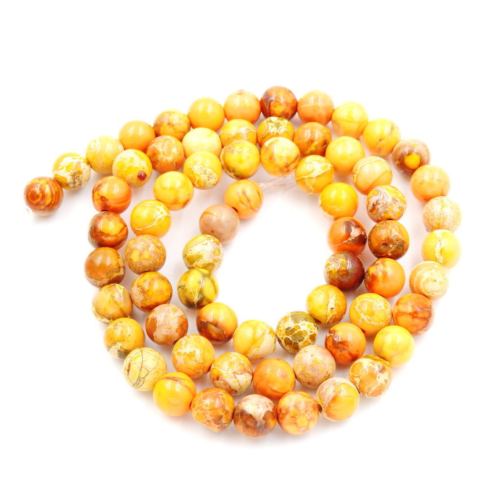 Malahill gemstone beads for jewelry making, sold per bag 5 strands inside, Orange Imperial Jasper beads
