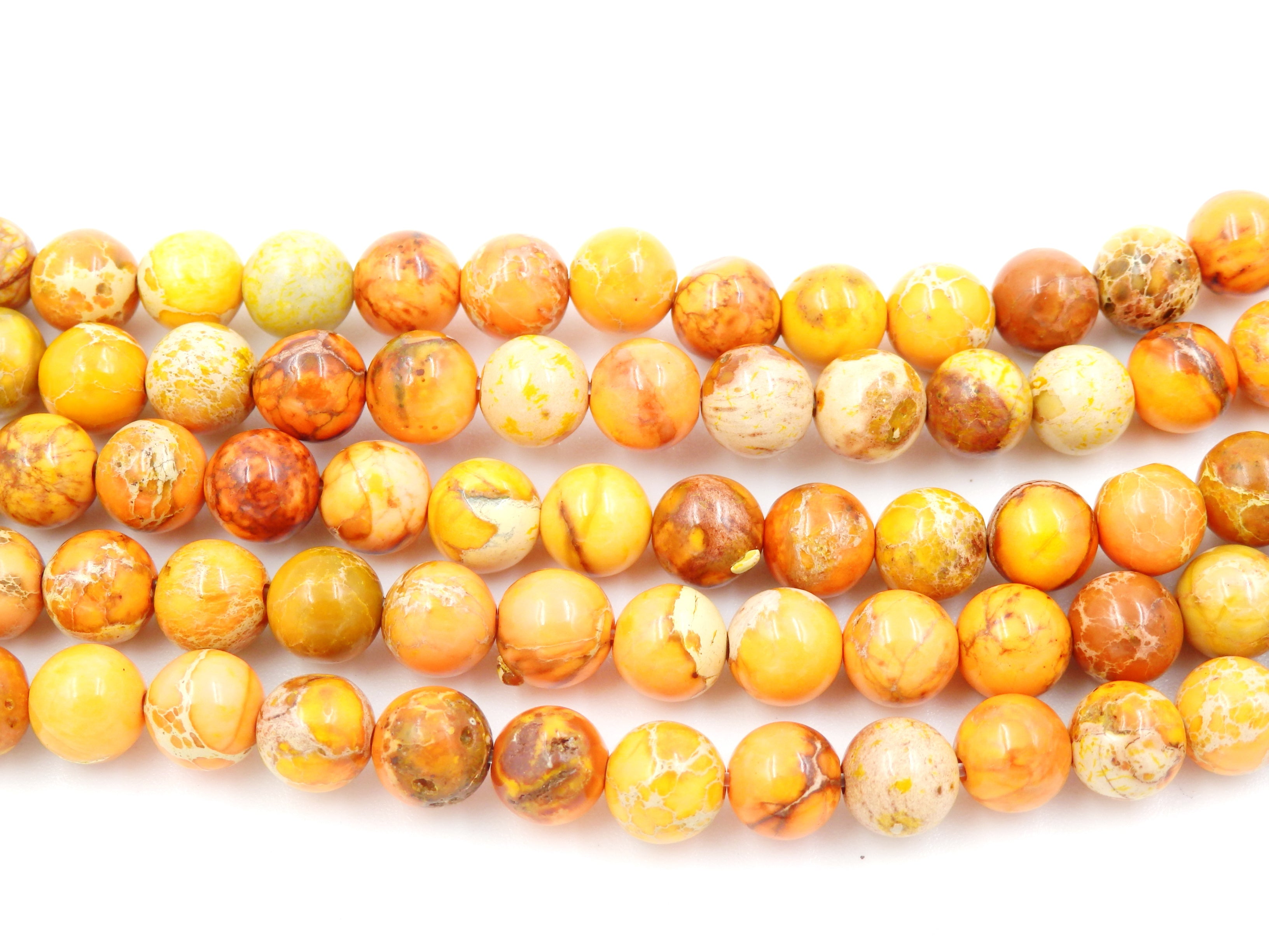 Malahill gemstone beads for jewelry making, sold per bag 5 strands inside, Orange Imperial Jasper beads