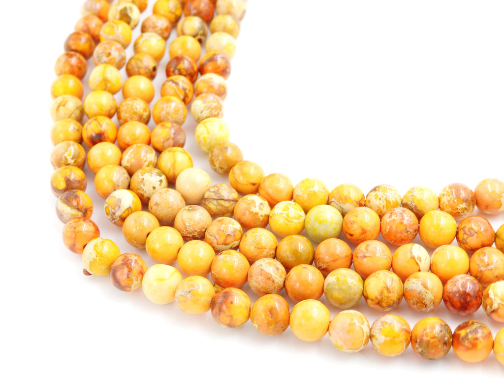 Malahill gemstone beads for jewelry making, sold per bag 5 strands inside, Orange Imperial Jasper beads