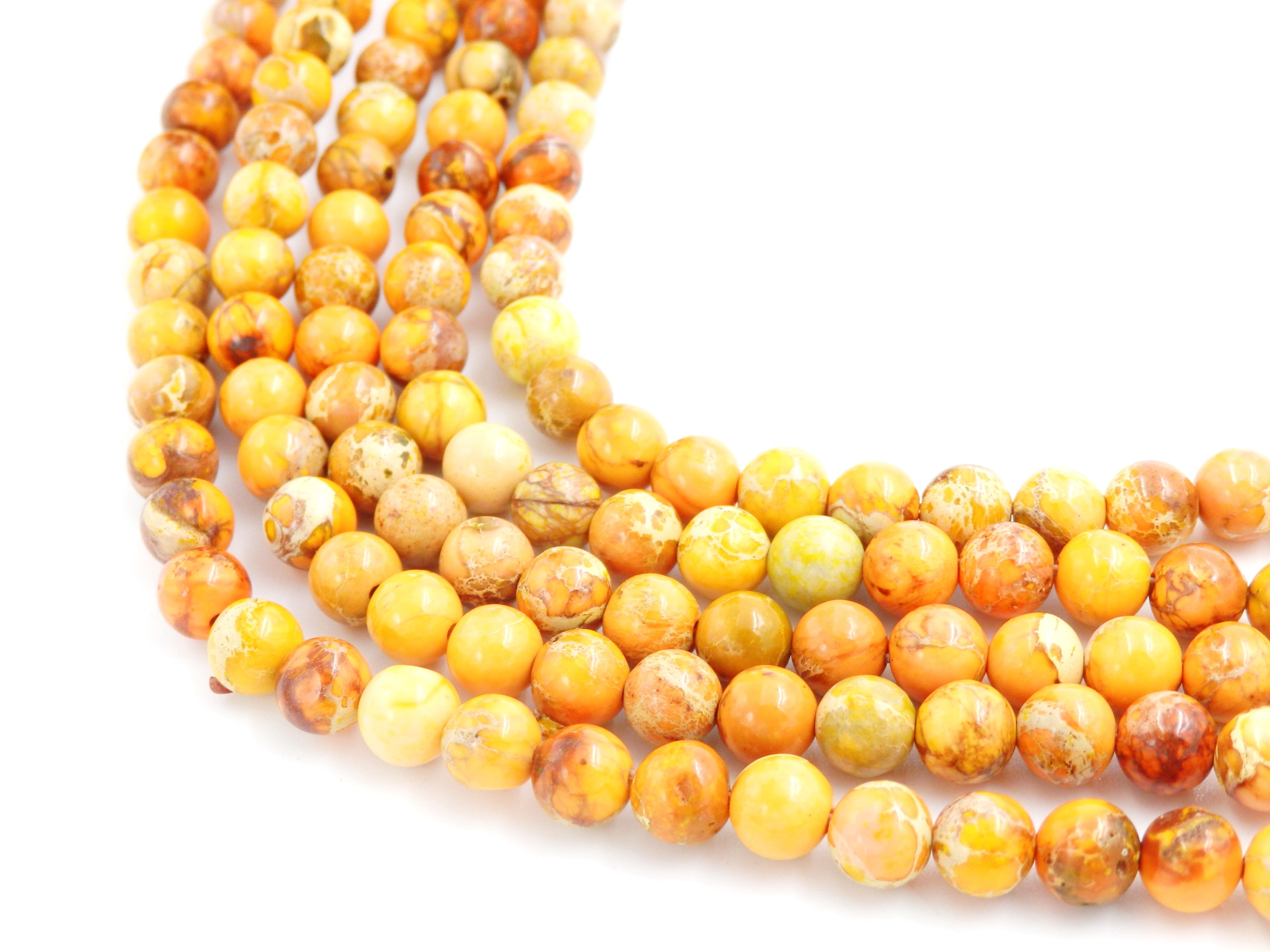 Malahill gemstone beads for jewelry making, sold per bag 5 strands inside, Orange Imperial Jasper beads