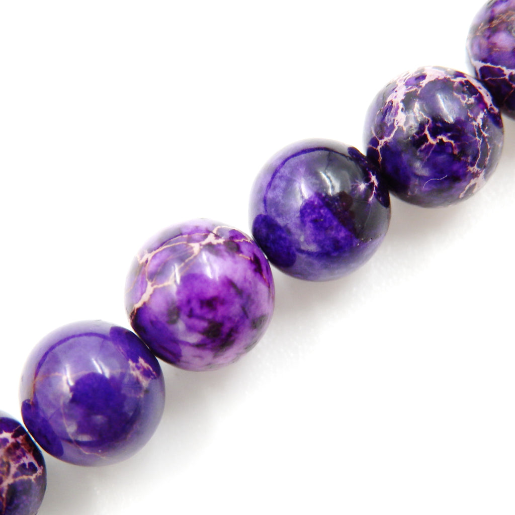 Malahill gemstone beads for jewelry making, sold per bag 5 strands inside, Purple Imperial Jasper beads
