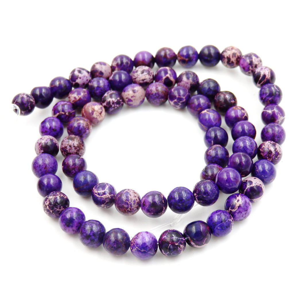 Malahill gemstone beads for jewelry making, sold per bag 5 strands inside, Purple Imperial Jasper beads