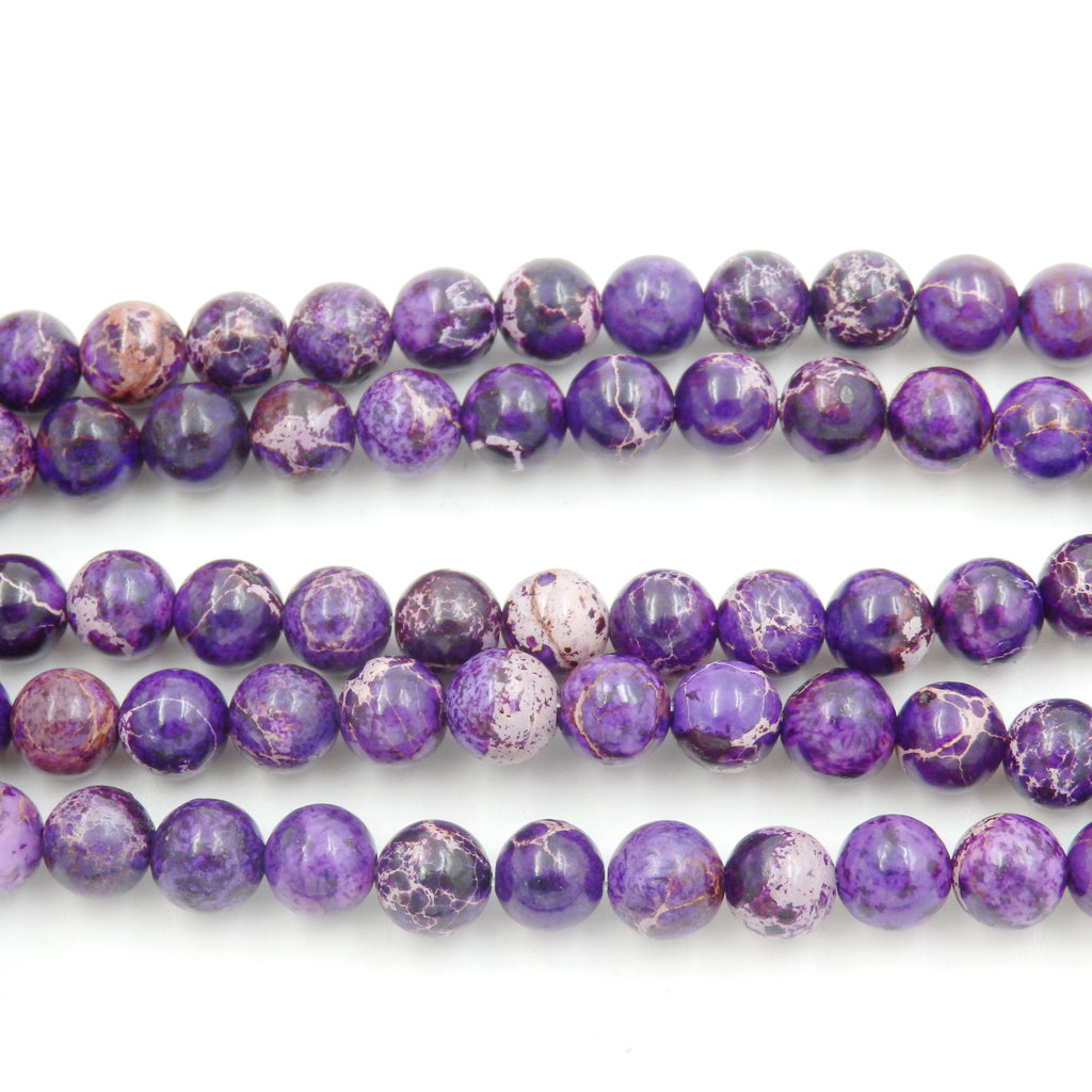 Malahill gemstone beads for jewelry making, sold per bag 5 strands inside, Purple Imperial Jasper beads