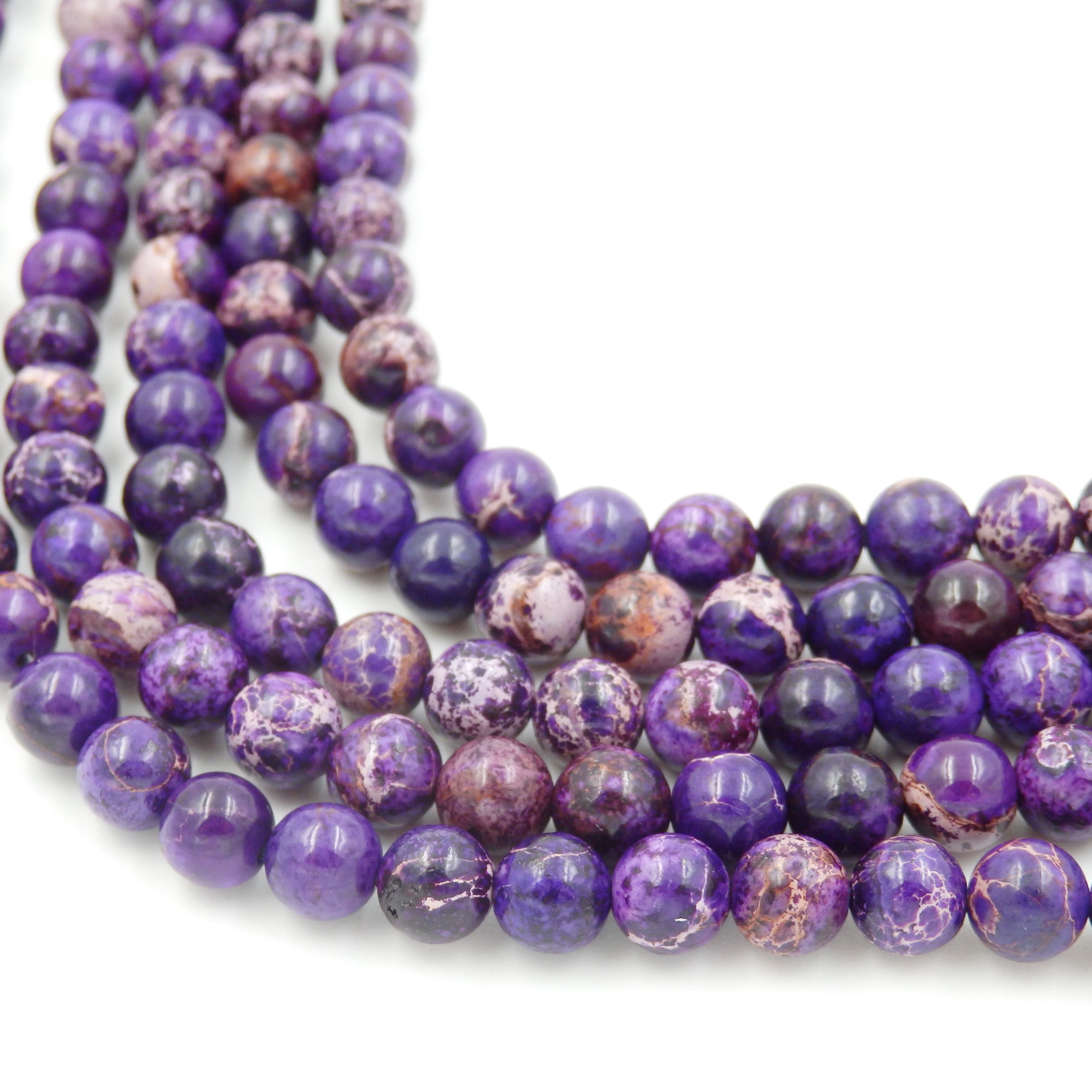 Malahill gemstone beads for jewelry making, sold per bag 5 strands inside, Purple Imperial Jasper beads